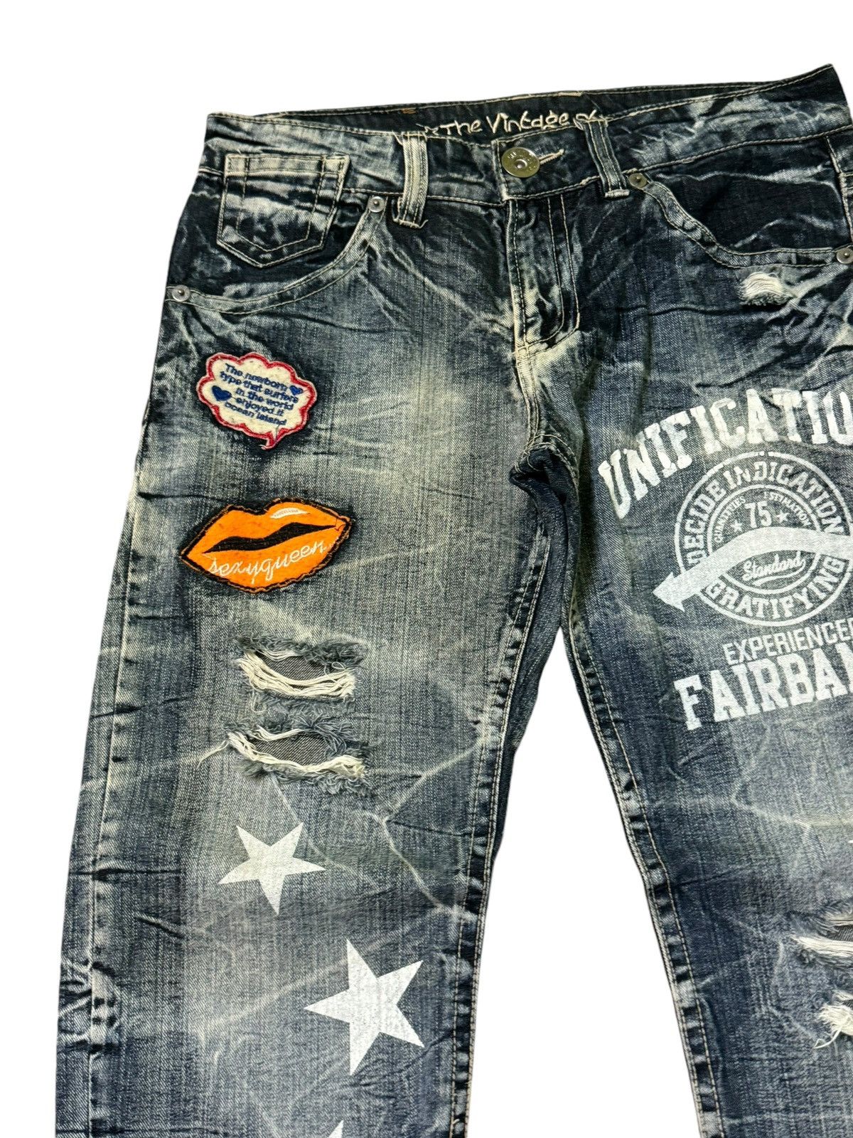 Japanese Brand Patches Printed Orignal Jeans Hysteric Glamour Style Denim Size US 32 / EU 48 - 4 Thumbnail