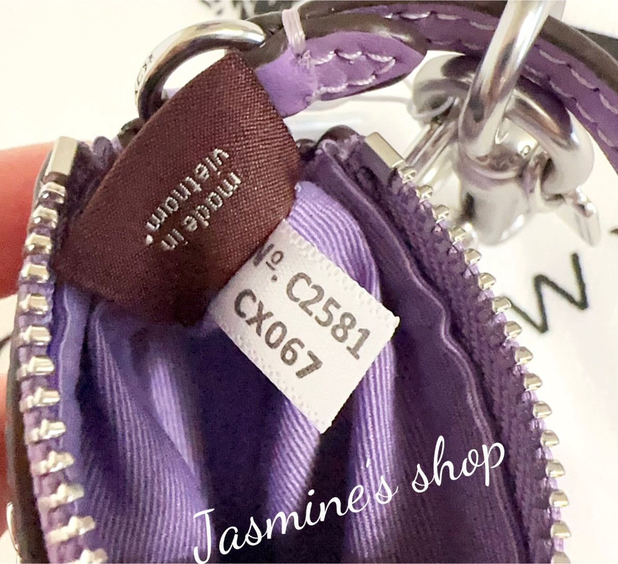 Coach NWT Coach Mini Nolita Bag Charm Iris Signature Canvas CX067 Size ONE SIZE - 7 Thumbnail
