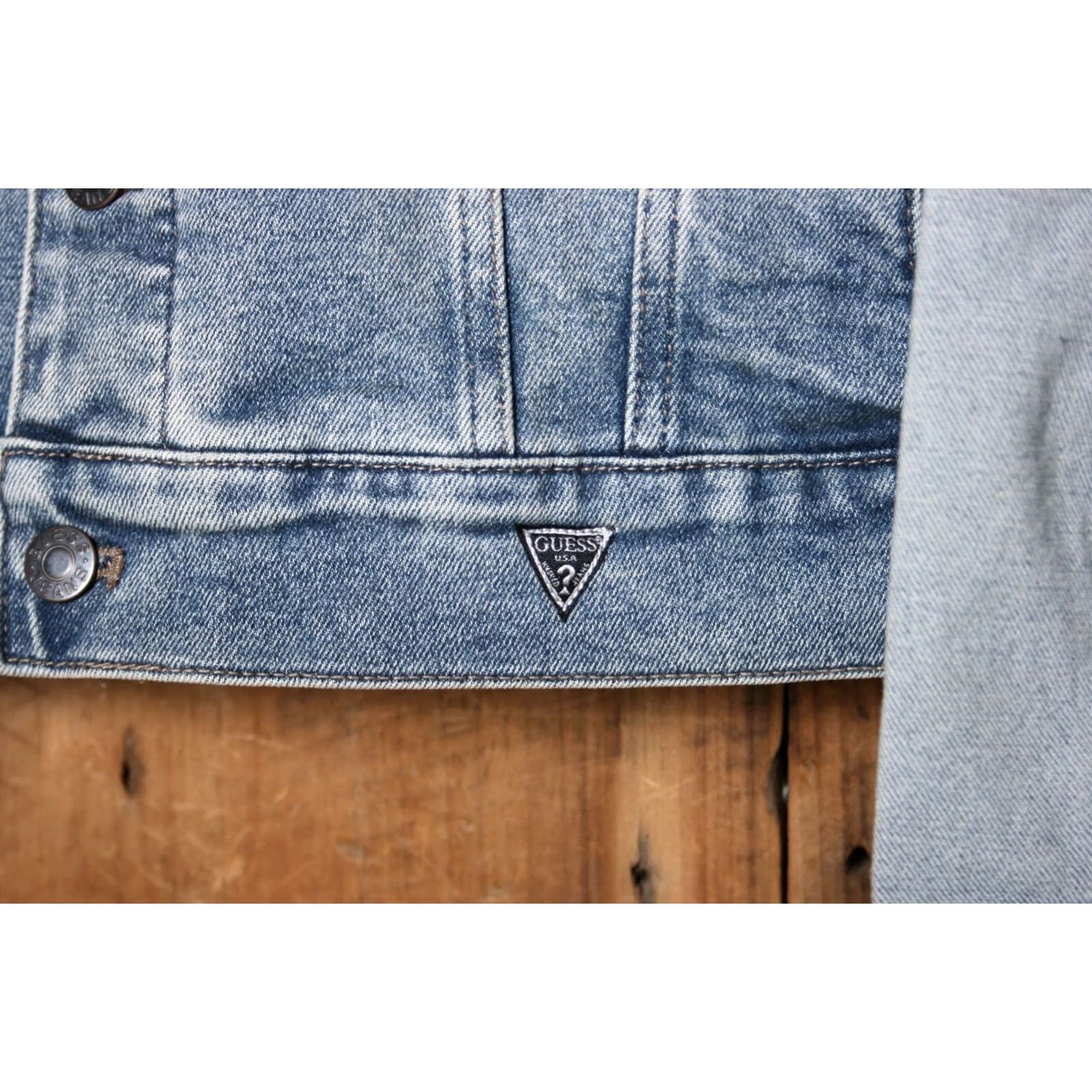Guess GUESS Blue Two-Tone Stretch Denim Jean Jacket Men Sz L Jacket Jeans Blue Denim Shirt? Size US 33 - 5 Thumbnail