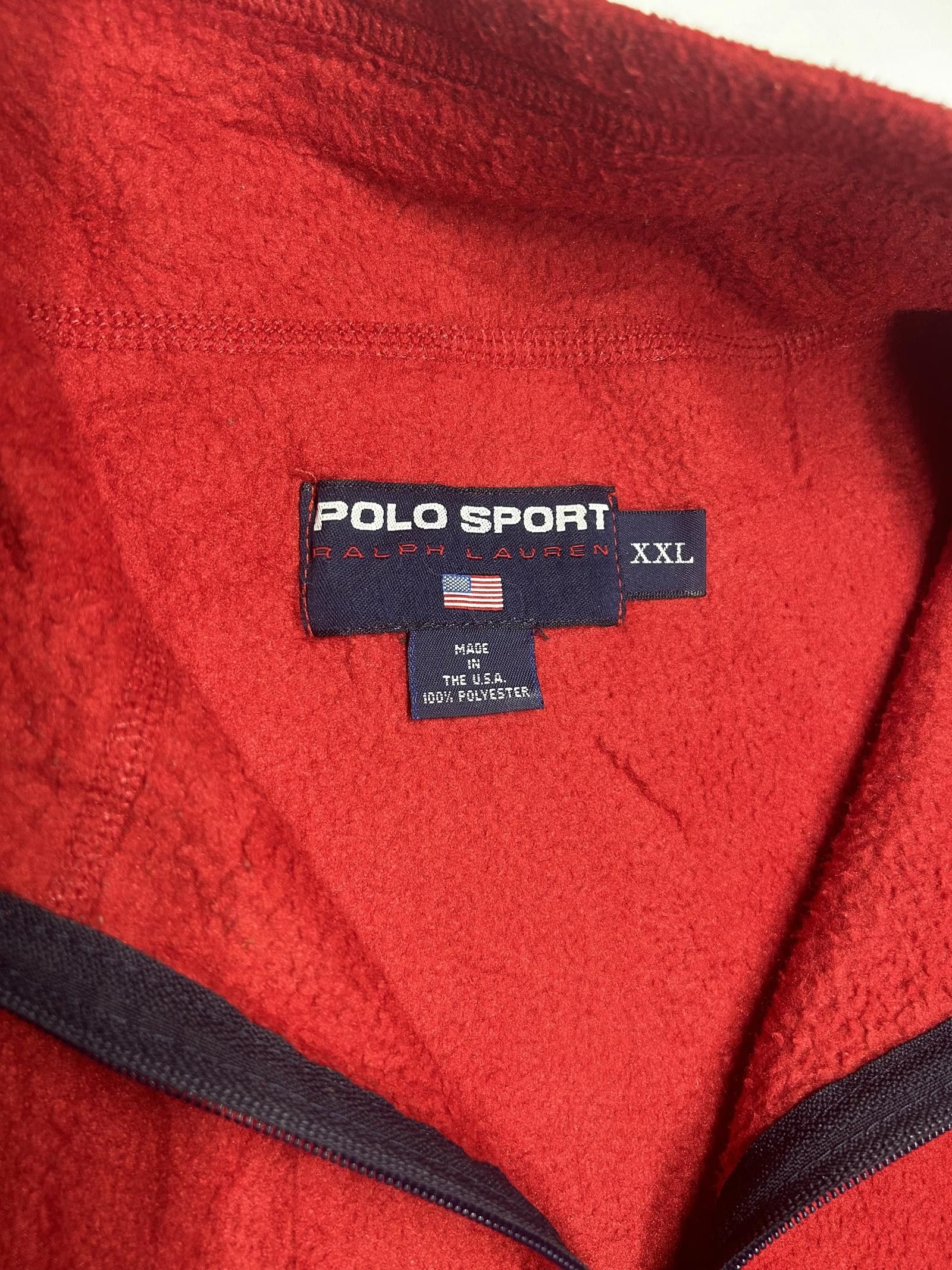 Designer Polo Sport Red Fleece Zip-Up - XXL Size US XXL / EU 58 / 5 - 5 Thumbnail