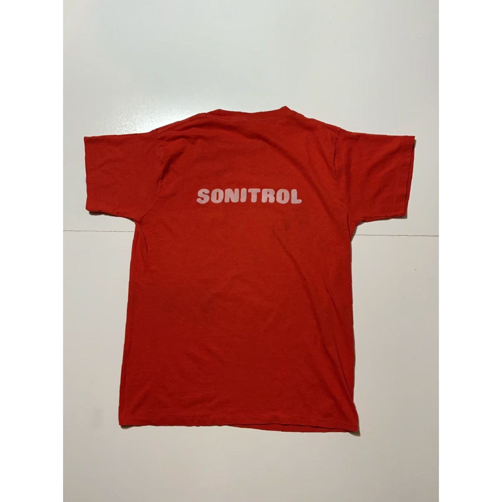 FELT VTG 70s 80s Ched Knits USA Made Racquetball Single Stitch Felt Letter T-Shirt LG Red Cotton Short Sleeve Men's/Unisex T-Shirt Size US L / EU 52-54 / 3 - 2 Thumbnail