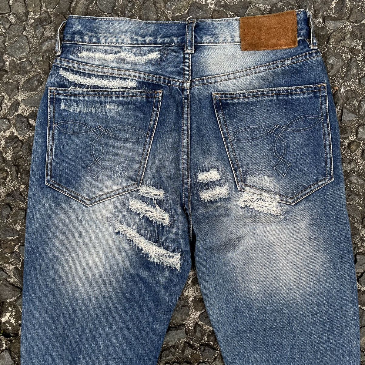 RRL Ralph Lauren Vintage Double RL Cut 528 Slim Boot Distressed Denim Size US 31 - 15 Thumbnail