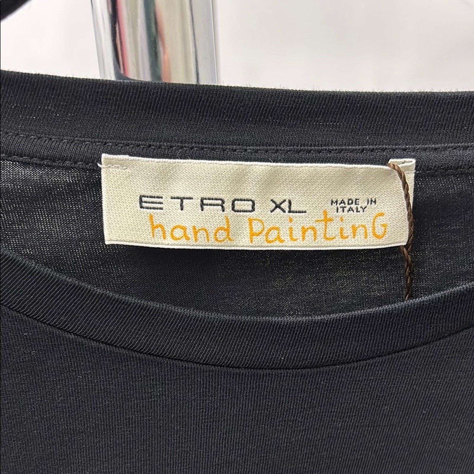 Etro NWT Etro Black Short Sleeve Tee Leopard hand painting XL Size US XL / EU 56 / 4 - 2 Thumbnail