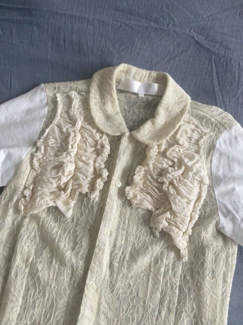 Comme des Garcons Comme Des Garcons Lace Patchwork Short Sleeve Top Size M / US 6-8 / IT 42-44 - 4 Thumbnail