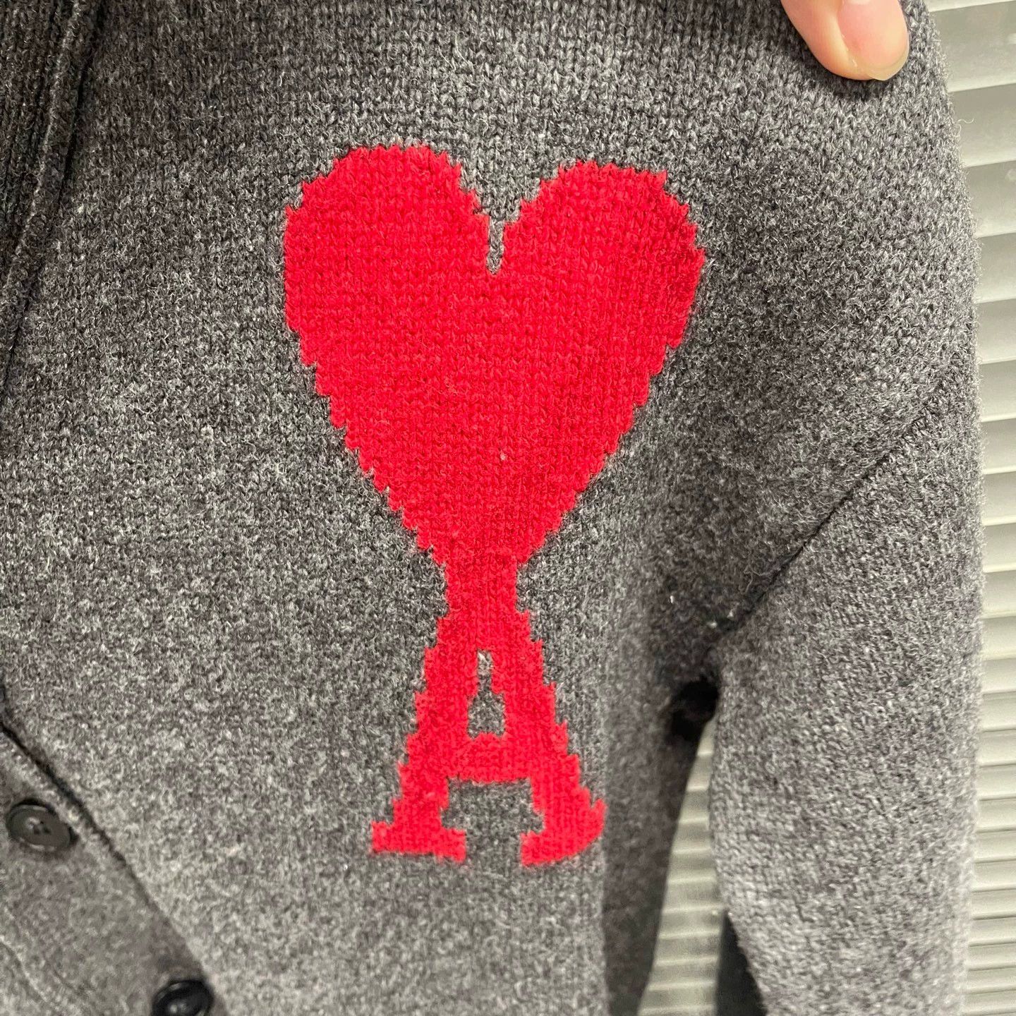 AMI Ami Heart Wool Knit Cardigan S 99 New #1094 Size S / US 4 / IT 40 - 4 Thumbnail