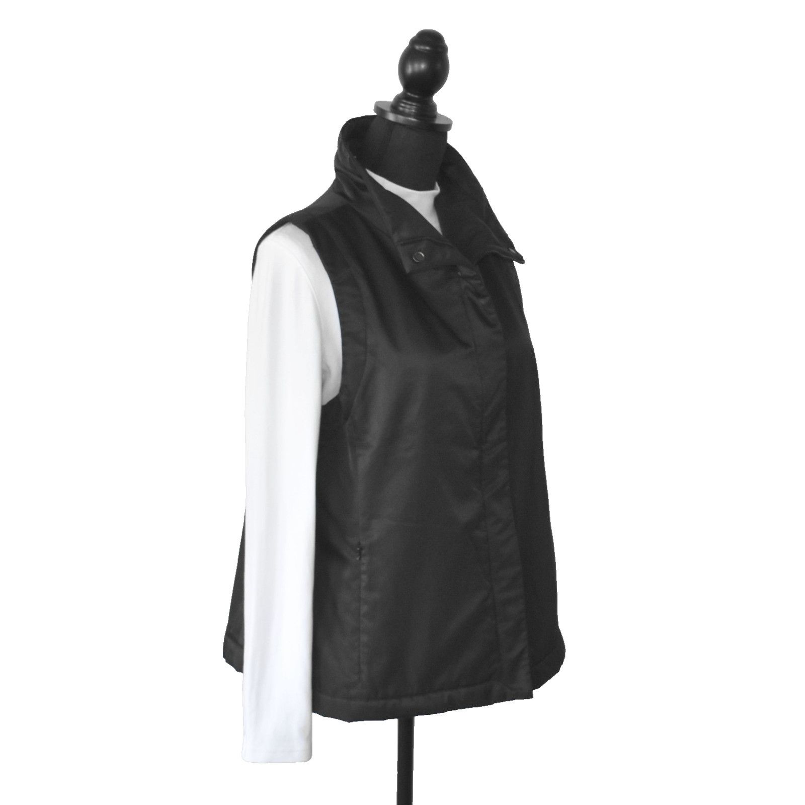Eileen Fisher EILEEN FISHER Black Hidden Zipper Closure Jacket Vest Sz M Size M / US 6-8 / IT 42-44 - 3 Thumbnail