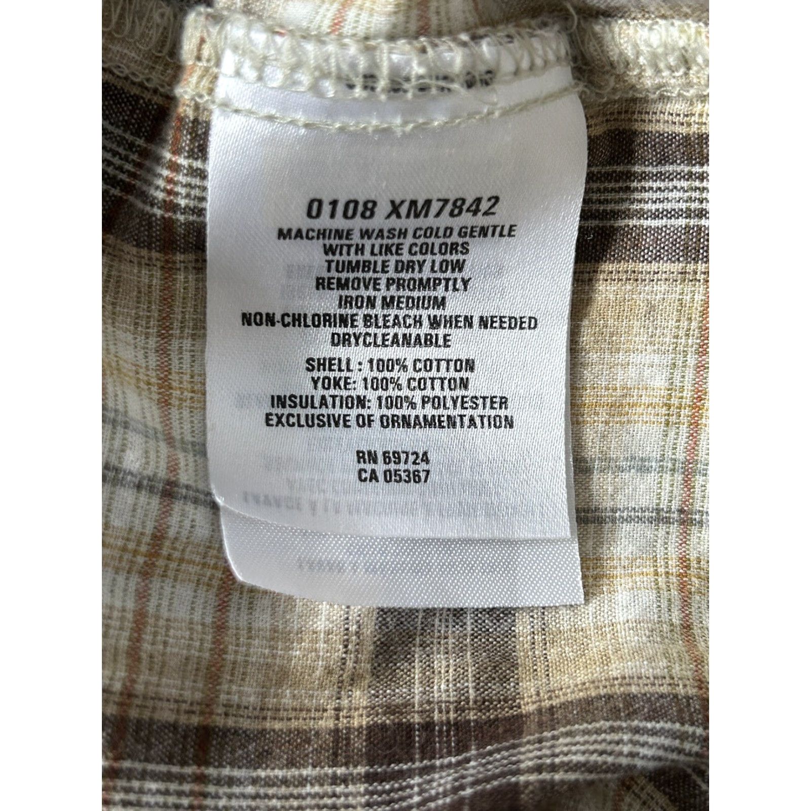 Vintage Columbia Men's 2XL Shirt Short Sleeve Button Plaid Brown Yellow Size US XXL / EU 58 / 5 - 6 Thumbnail
