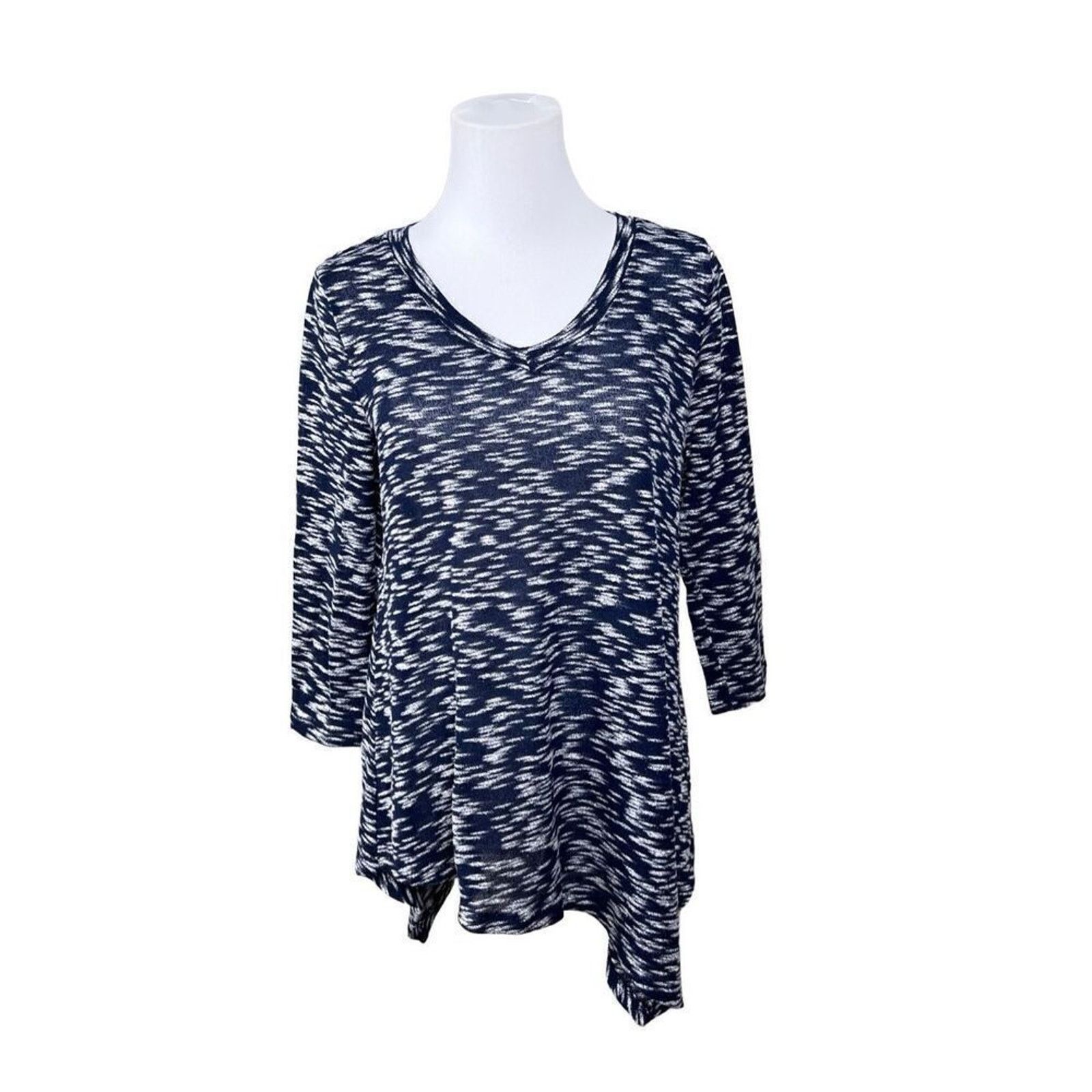 Other New Directions Blue Asymmetrical V-neck Sweater XL Academia Size XL / US 12-14 / IT 48-50 - 1 Thumbnail