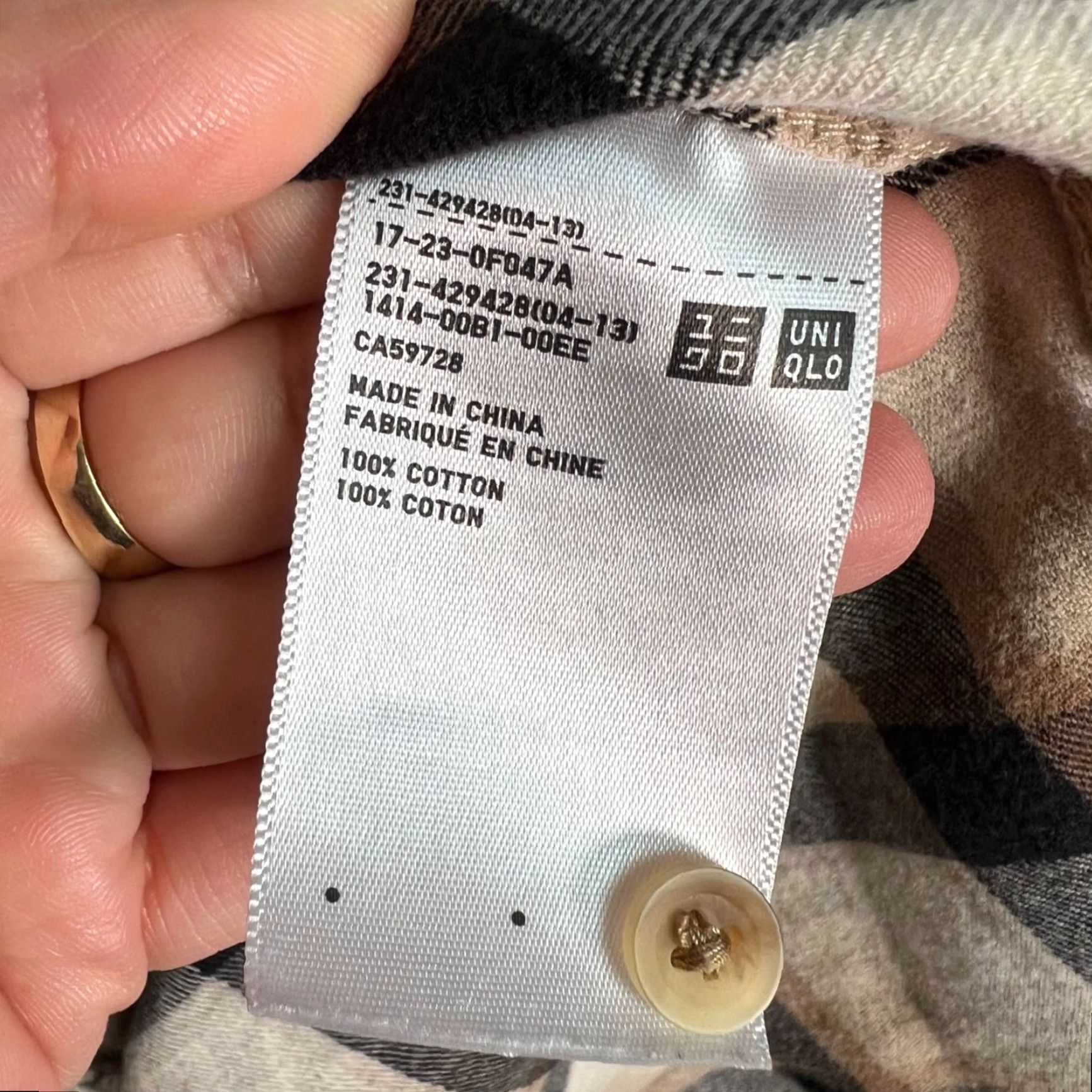 Uniqlo Uniqlo Womens Plaid Long Sleeve Shirt M Beige Black Size M / US 6-8 / IT 42-44 - 4 Thumbnail
