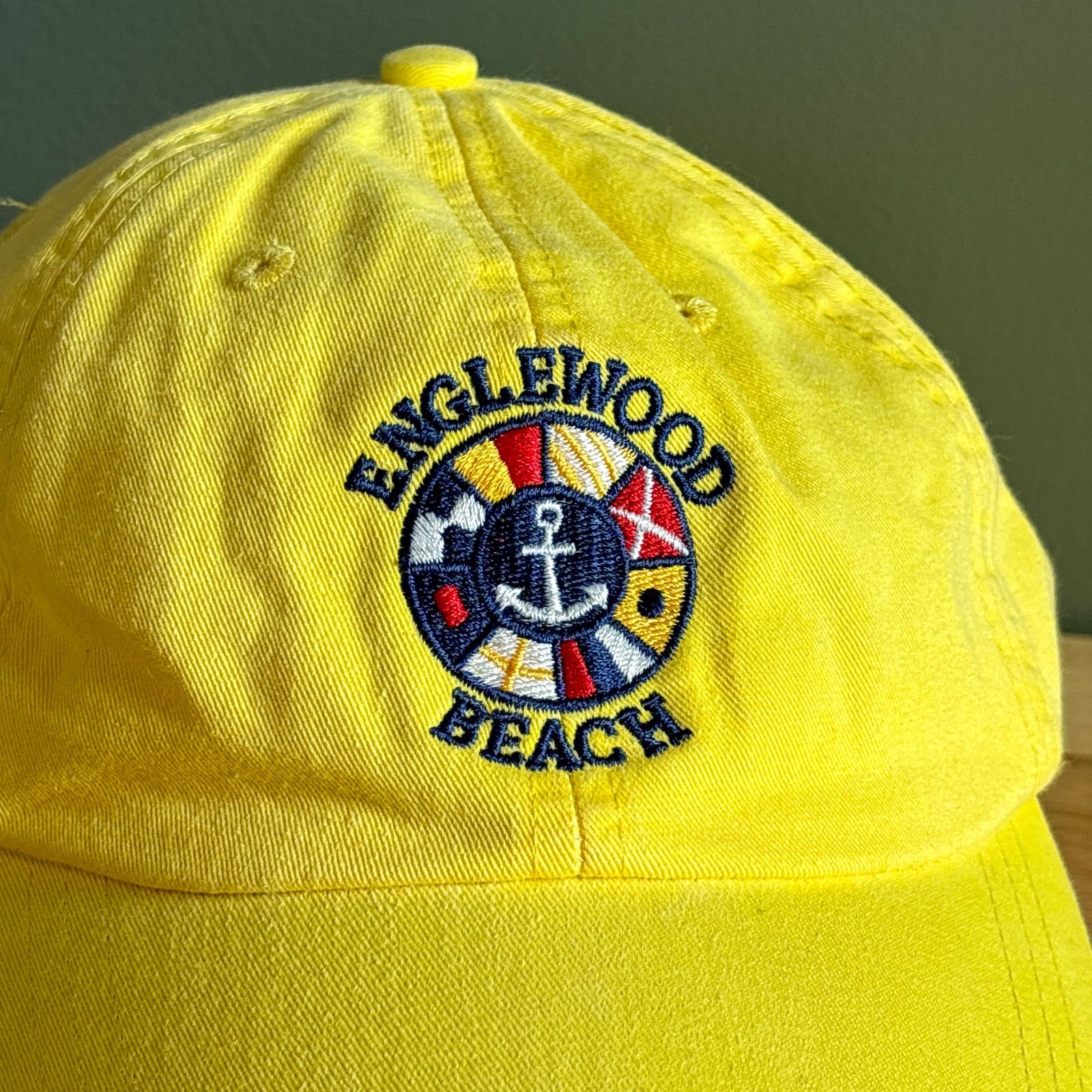 Adams Englewood Beach Florida Adams Yellow Leather Strapback Hat Size ONE SIZE - 2 Thumbnail
