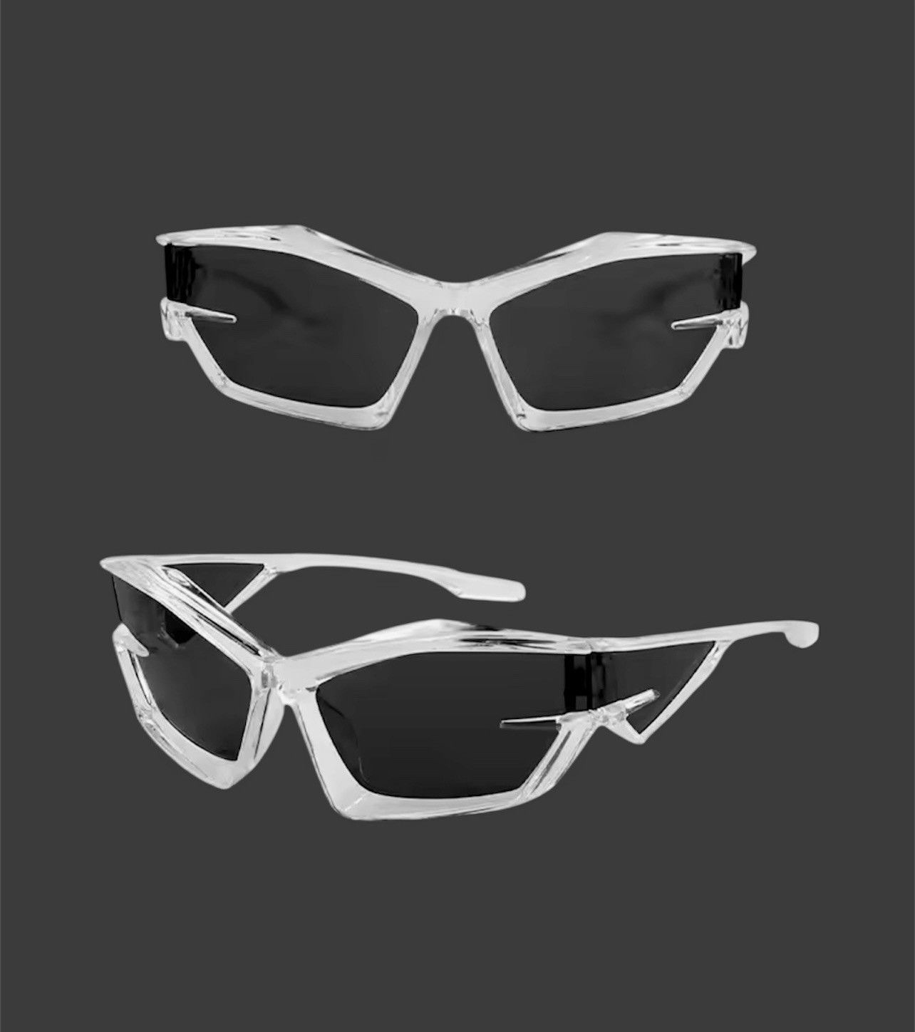 Other Clear Frame Sport Sunglasses UV400 Shield Wrap Street Size ONE SIZE - 4 Thumbnail