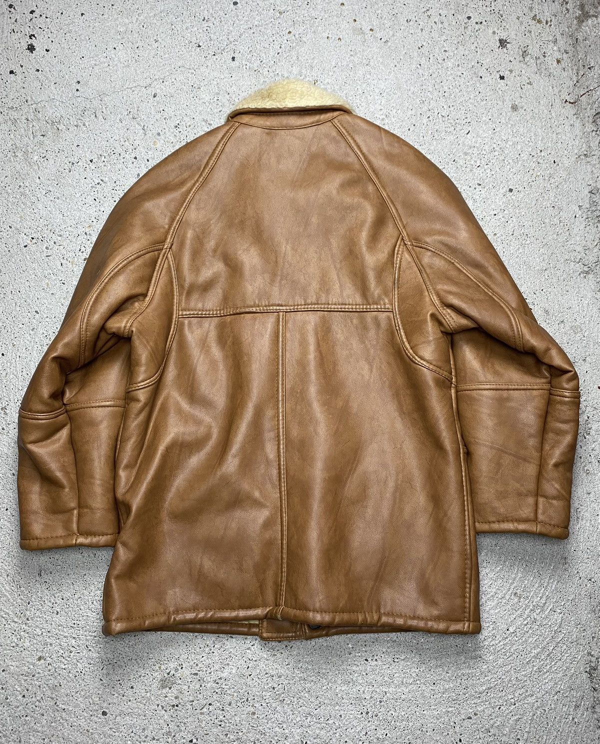Vintage Shearling leather jacket brown vintage Size US XL / EU 56 / 4 - 11 Thumbnail