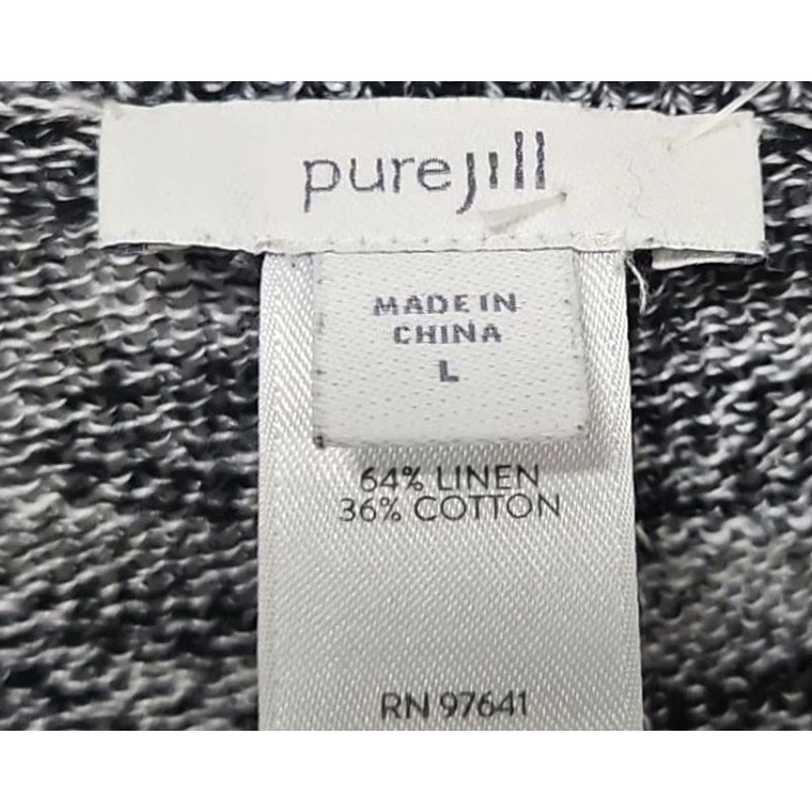 J. Jill J. Jill Blouse Shirt Linen Cotton Top L Gray Marled Boat Neck Cap Sleeve Relaxed Women Regular Beige? Size L / US 10 / IT 46 - 3 Thumbnail