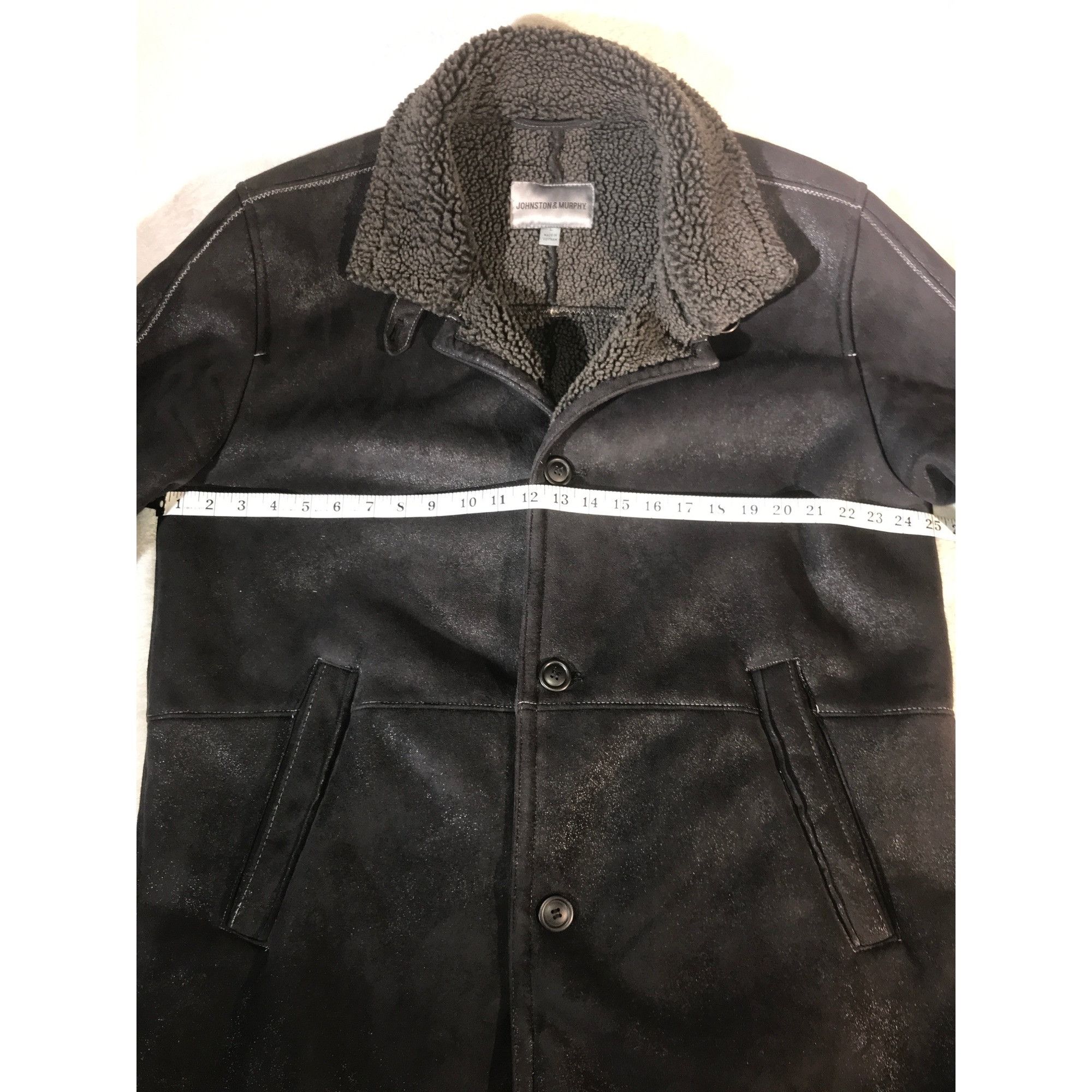 Johnston & Murphy Johnston & Murphy Men's Black Faux Suede Fleece Lined Coat Size US L / EU 52-54 / 3 - 5 Thumbnail