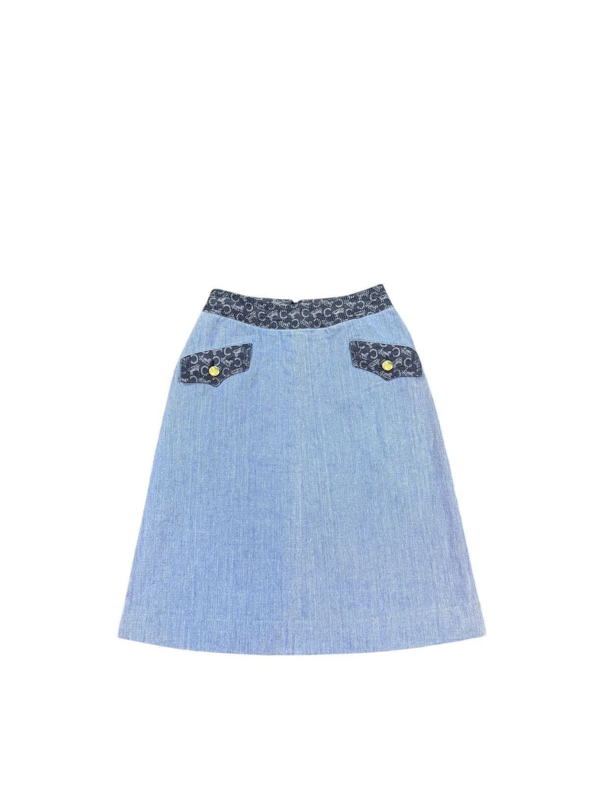 Celine RARE VINTAGE CELINE DENIM SKIRT Size 26" / US 2 / IT 38 - 1 Thumbnail