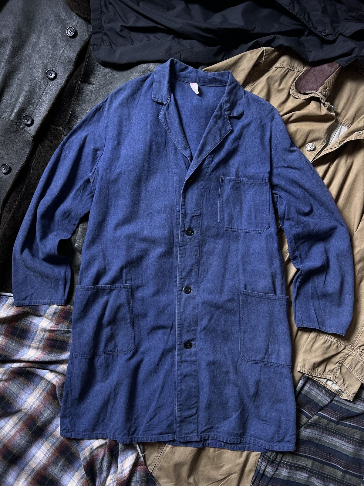 Vintage 50s Vintage French Workwear Long Coat German Light Jacket Size US L / EU 52-54 / 3 - 3 Thumbnail