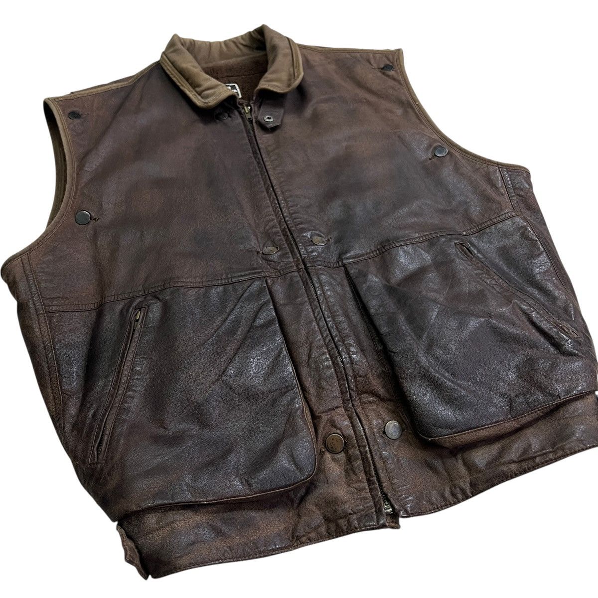 Issey Miyake 🔥 80s Issey Miyake Men Cargo Cowhide Leather shearling liner Size US M / EU 48-50 / 2 - 8 Thumbnail