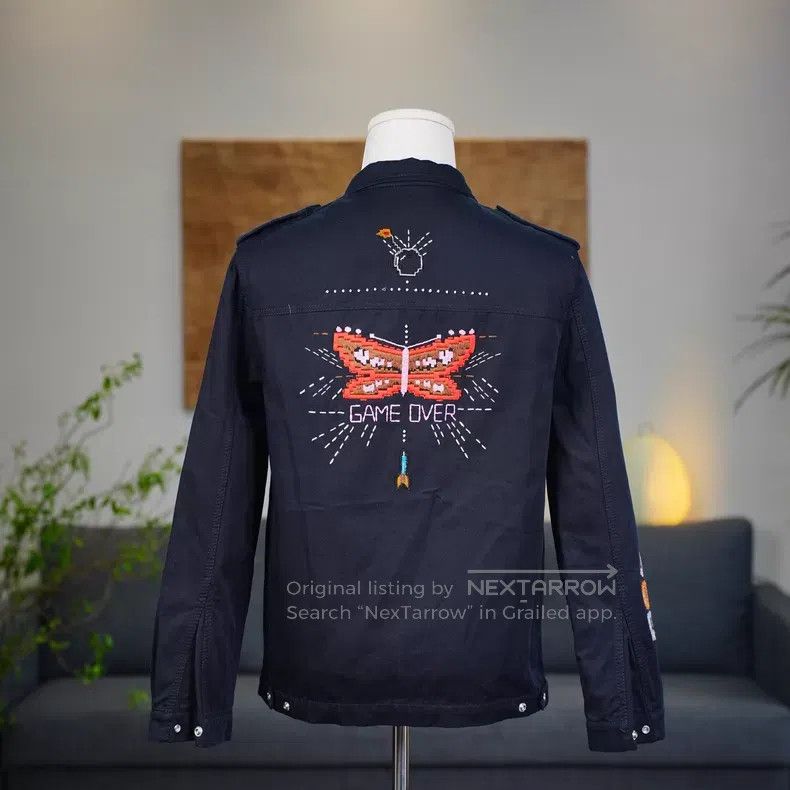Valentino Valentino Black heavy work hand-beaded zip jacket jacket Size US S / EU 44-46 / 1 - 2 Thumbnail