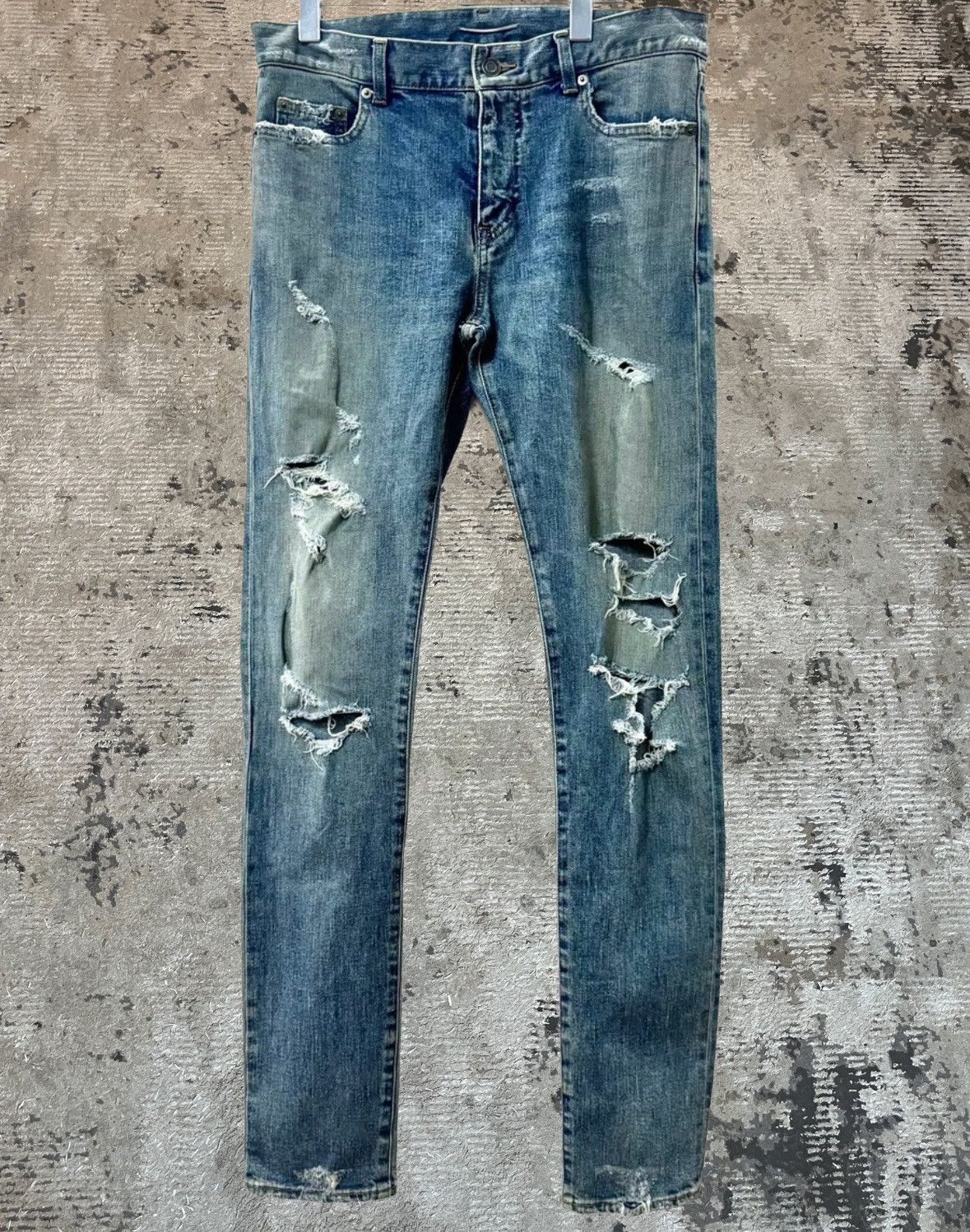 Saint Laurent Paris Saint Laurent Crash Denim Jeans Size US 30 / EU 46 - 1 Thumbnail