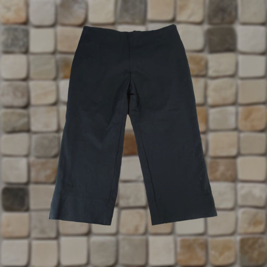 VINTAGE Reformation Pants Womens 10 Pedal Pusher Straight Cotton Spandex Black 80s 90s Womens