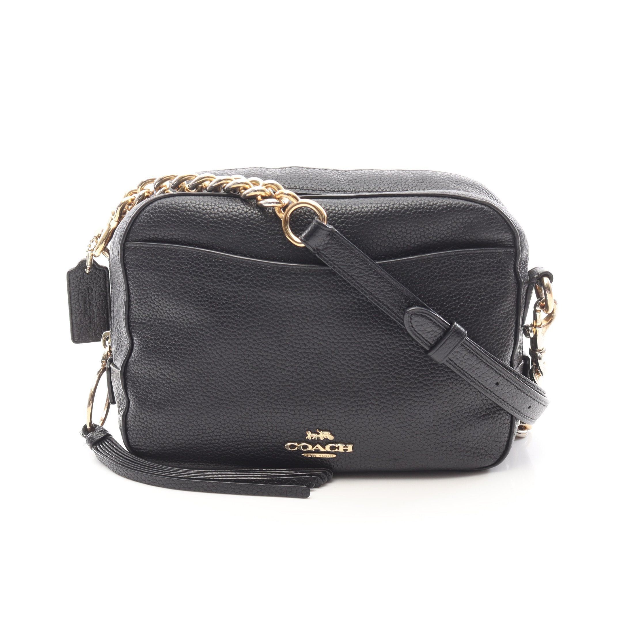 Coach Coach Camera Bag Shoulder Leather Black Tassel Size ONE SIZE - 1 Thumbnail