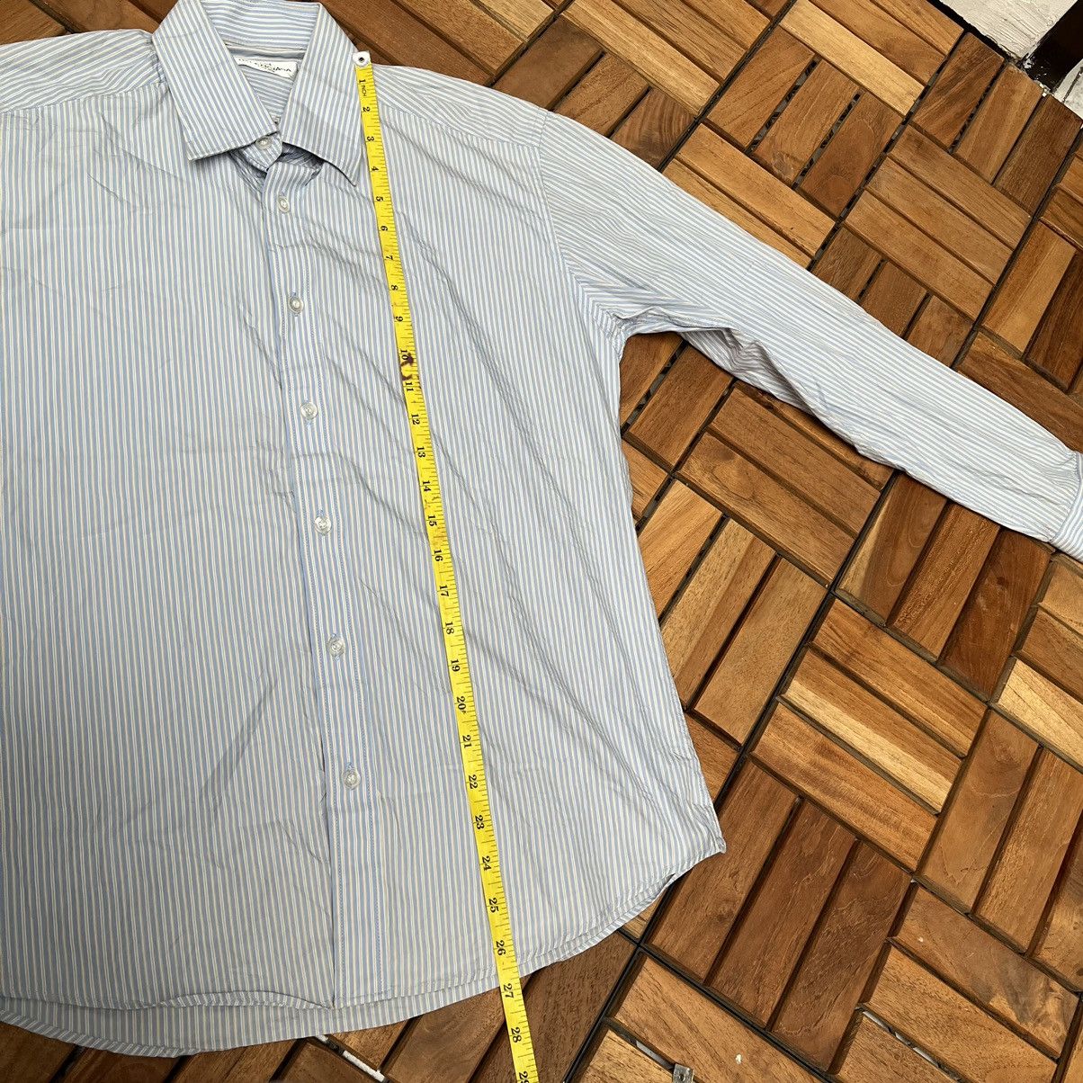 Balenciaga × Vintage Vintage Balenciaga Button Ups Shirt Sky Blue Stripe Size US M / EU 48-50 / 2 - 11 Thumbnail
