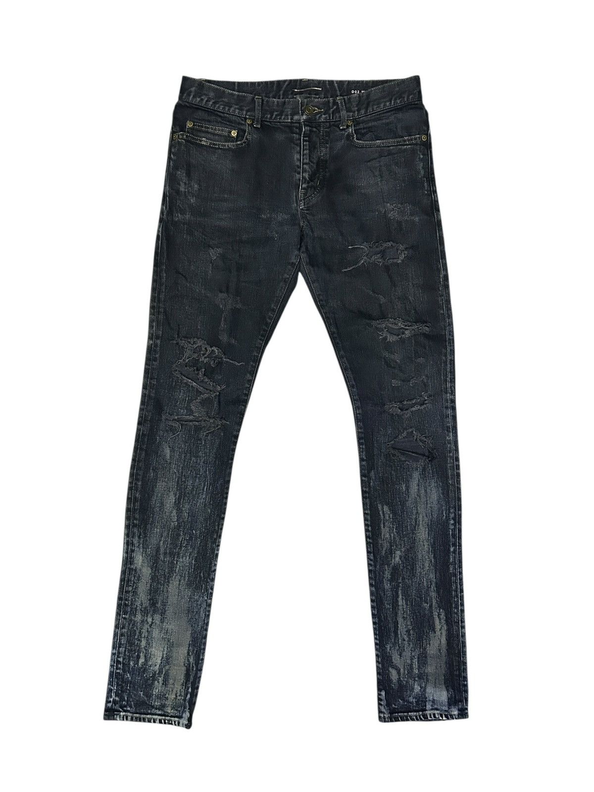 Saint Laurent Paris 2014 Mud Destroyed Denim Size US 32 / EU 48 - 1 Thumbnail