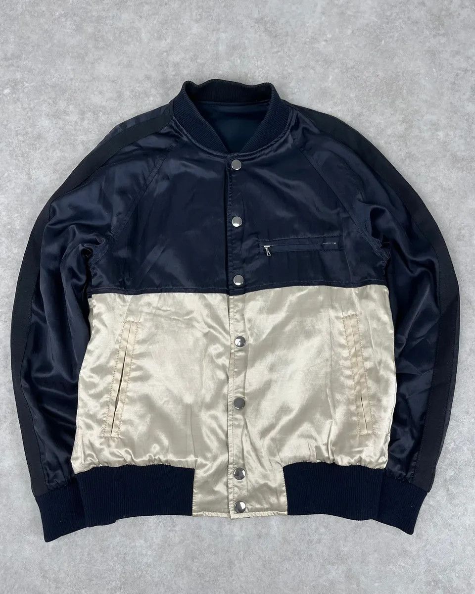 Dries Van Noten Dries Van Noten Beige & Navy Reversible Bomber Jacket Size US M / EU 48-50 / 2 - 9 Thumbnail