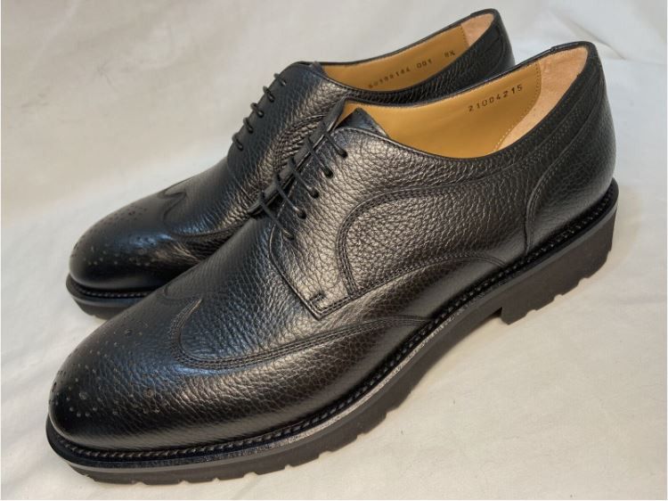 Hugo Boss BOSS Eden Wingtip Black Derby Lug Men's UK 8.5 Size US 10 / EU 43 - 3 Thumbnail
