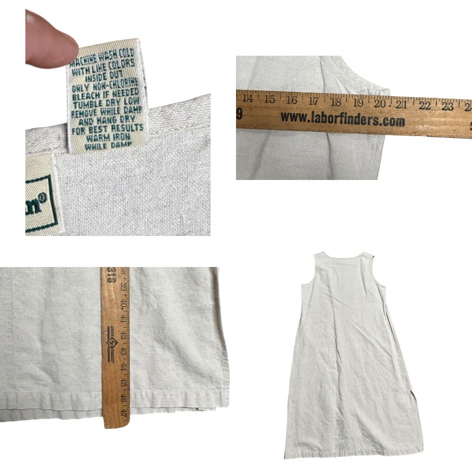 Vintage VINTAGE L.L.Bean Jumper Dress Khaki Beige Long Modest Prairie Cottage USA 80s Dress Womens XS-XL? Size XL / US 12-14 / IT 48-50 - 8 Thumbnail