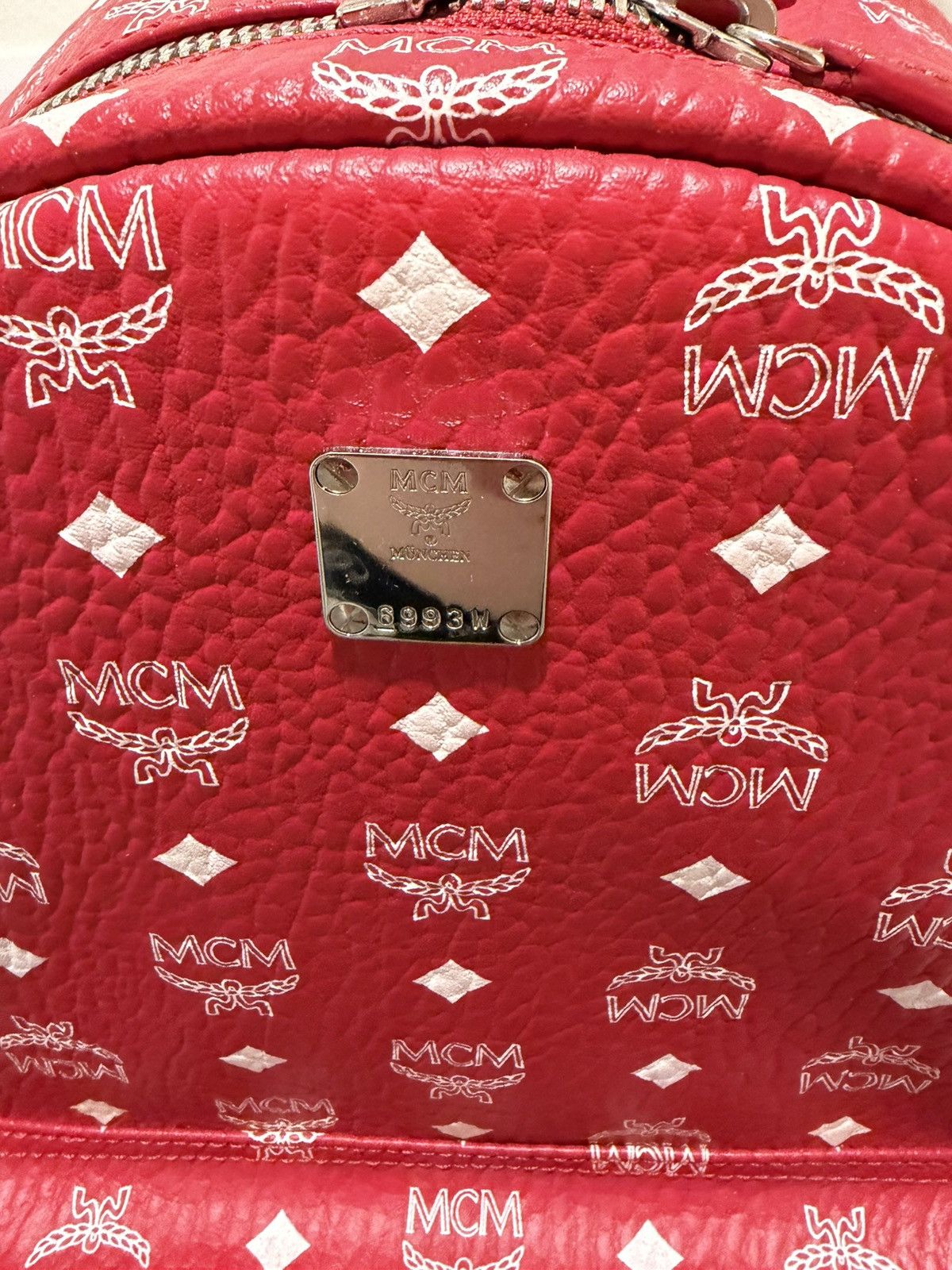 MCM MCM Stark Backpack Red Visetos Size ONE SIZE - 7 Thumbnail