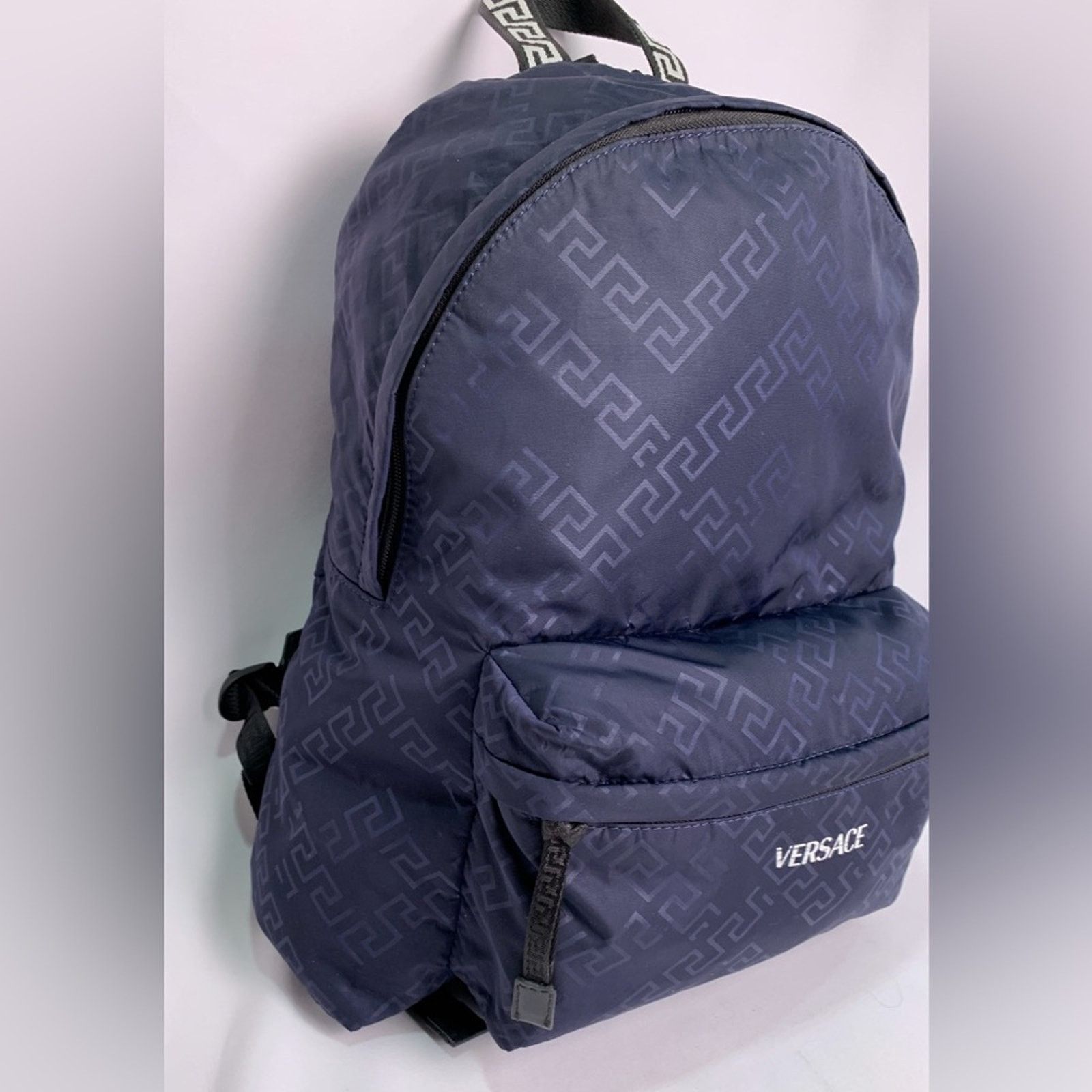 Versace Authentic Versace Navy Blue Backpack RFID chipped Size ONE SIZE - 2 Thumbnail