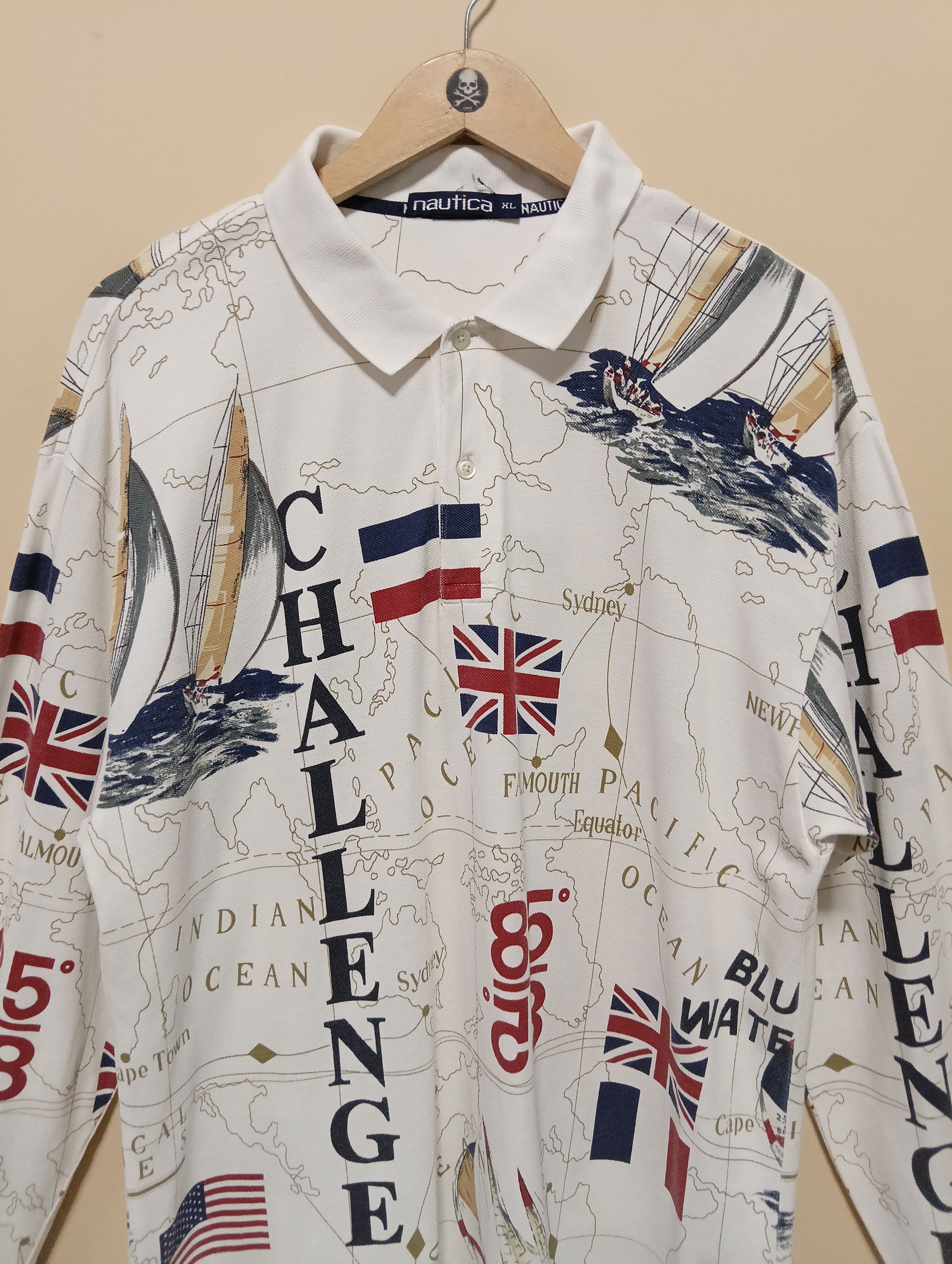 Nautica × Vintage Vintage Nautica long sleeve polo shirt Size US XL / EU 56 / 4 - 3 Thumbnail