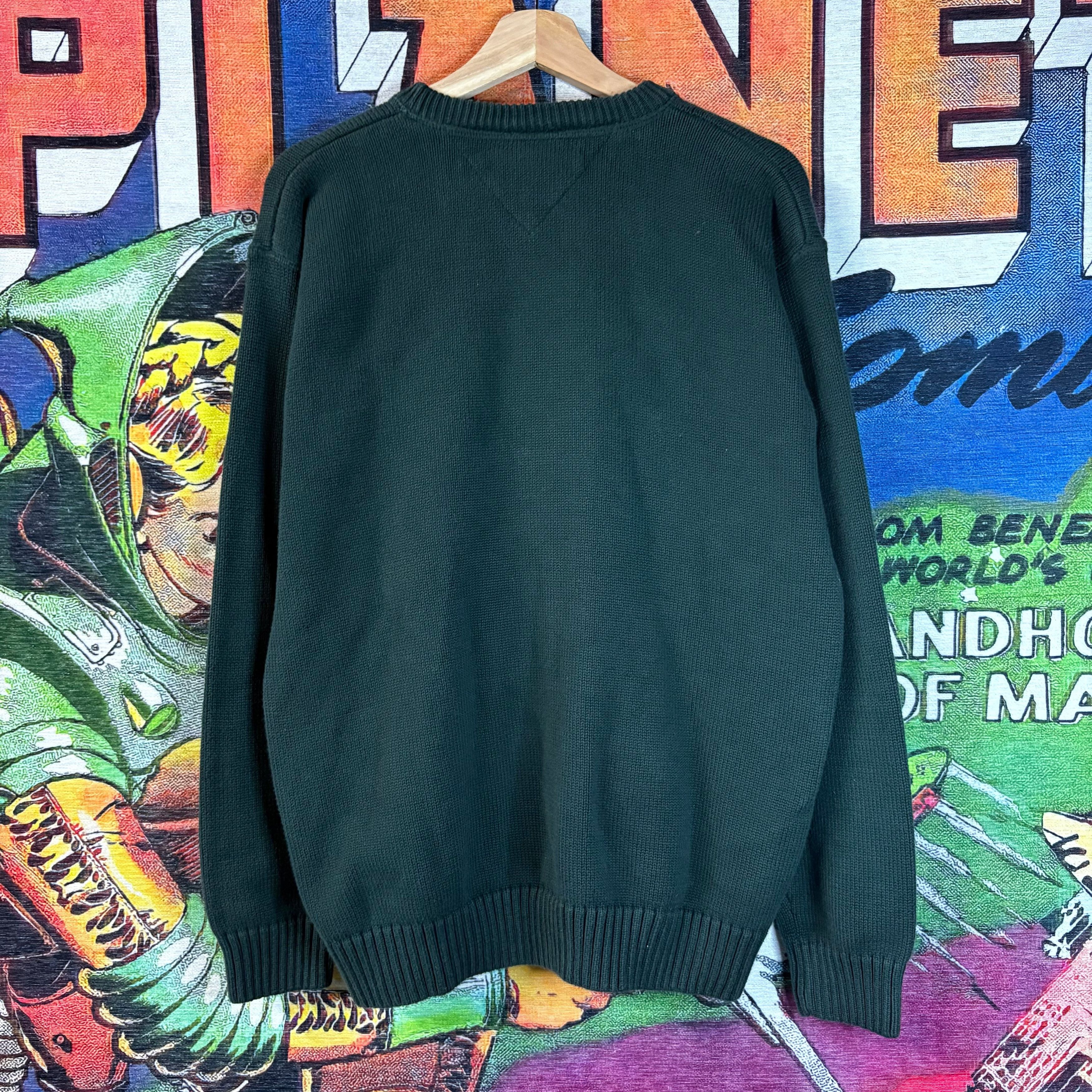 Tommy Hilfiger Vintage 90s Tommy Hilfiger Solid Green Crewneck Sweatshirt Size US L / EU 52-54 / 3 - 2 Thumbnail