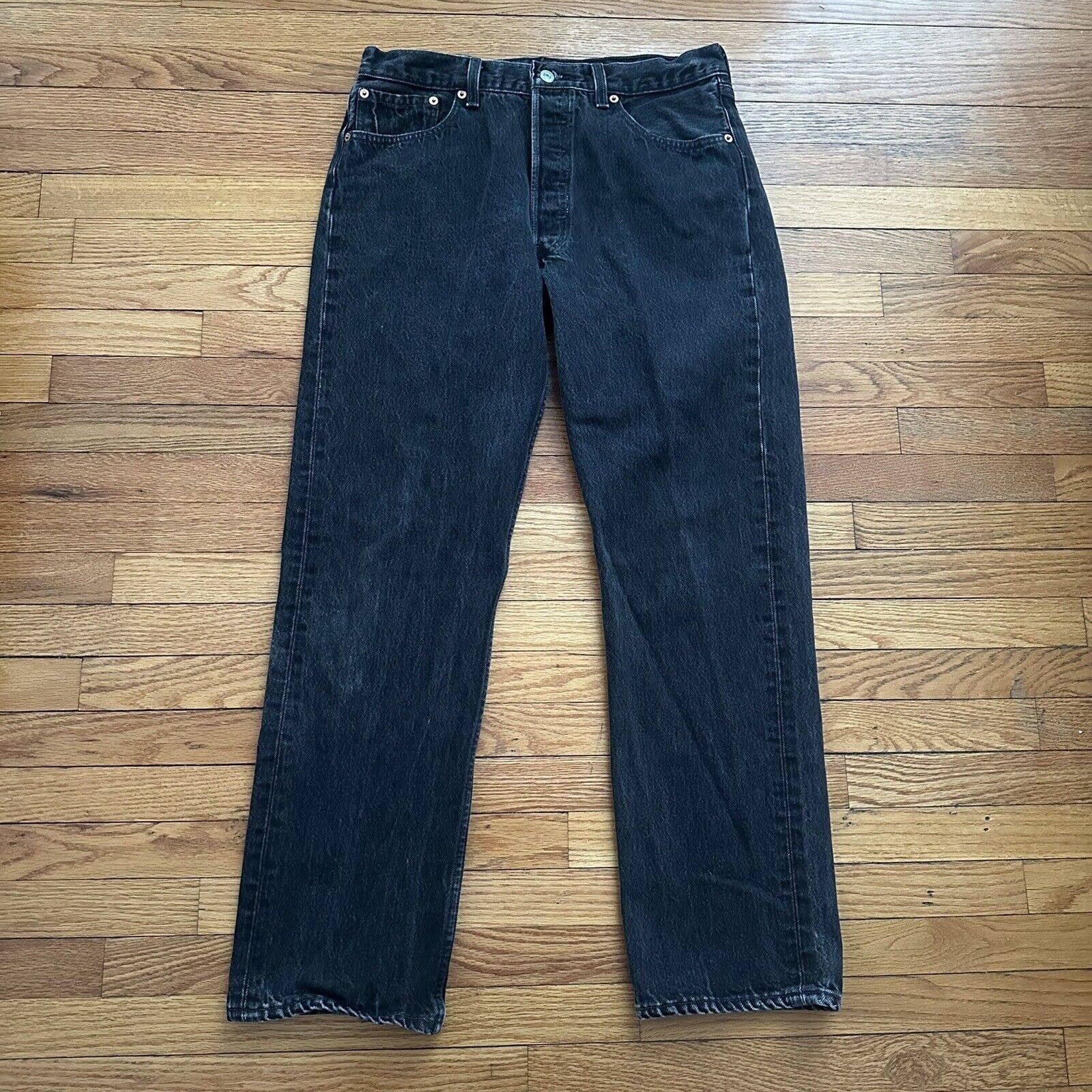 image of Levis x Made In USA Vintage 90's Levi’S 501 Faded Black Denim Jeans 34X30, Men's
