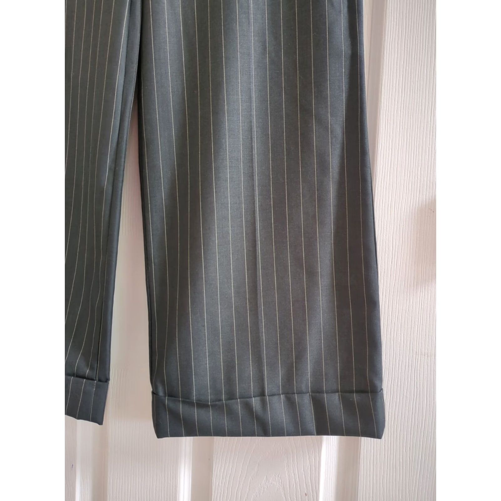Isaac Mizrahi Isaac Mizrahi Black Pinstripes Dress Pants Women's Wide-Leg Size 8 Shaping Regular Pants Size 30" / US 8 / IT 44 - 3 Thumbnail