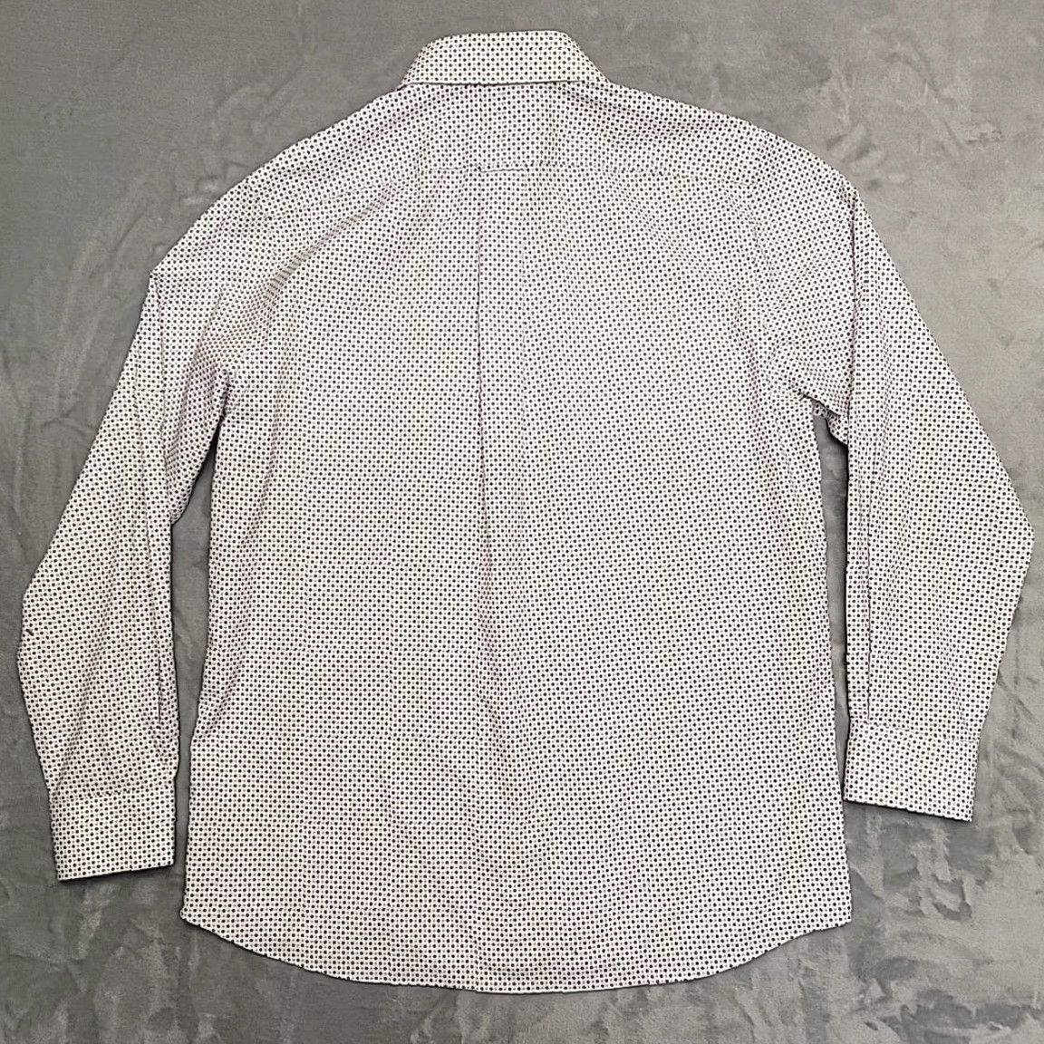 Roundtree & Yorke Gold Label Shirt Mens 16.5 33 Blue Geometric Non Iron Performance Stretch Blend Shirt Size US XL / EU 56 / 4 - 7 Thumbnail