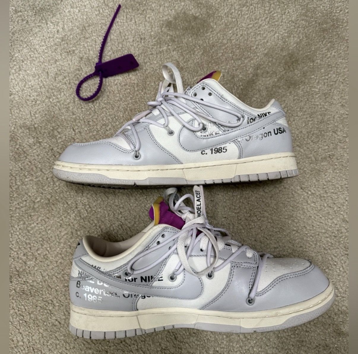 Nike × Off-White Nike Off-White Dunk Lot 03 Size US 9.5 / EU 42-43 - 2 Thumbnail