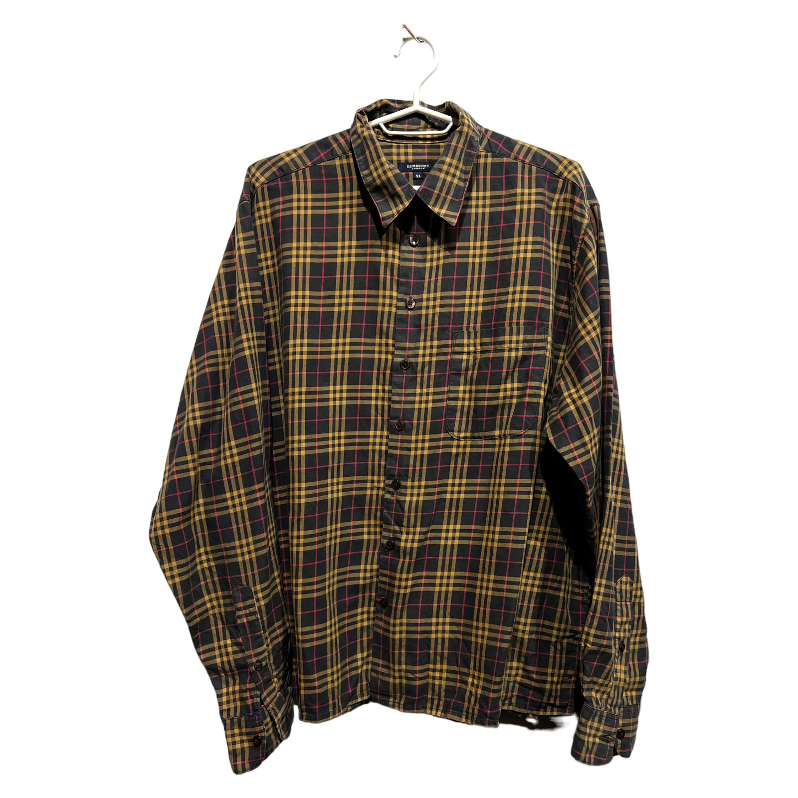 Pre-owned Burberry London Checked Shirt Size Xl In Brown