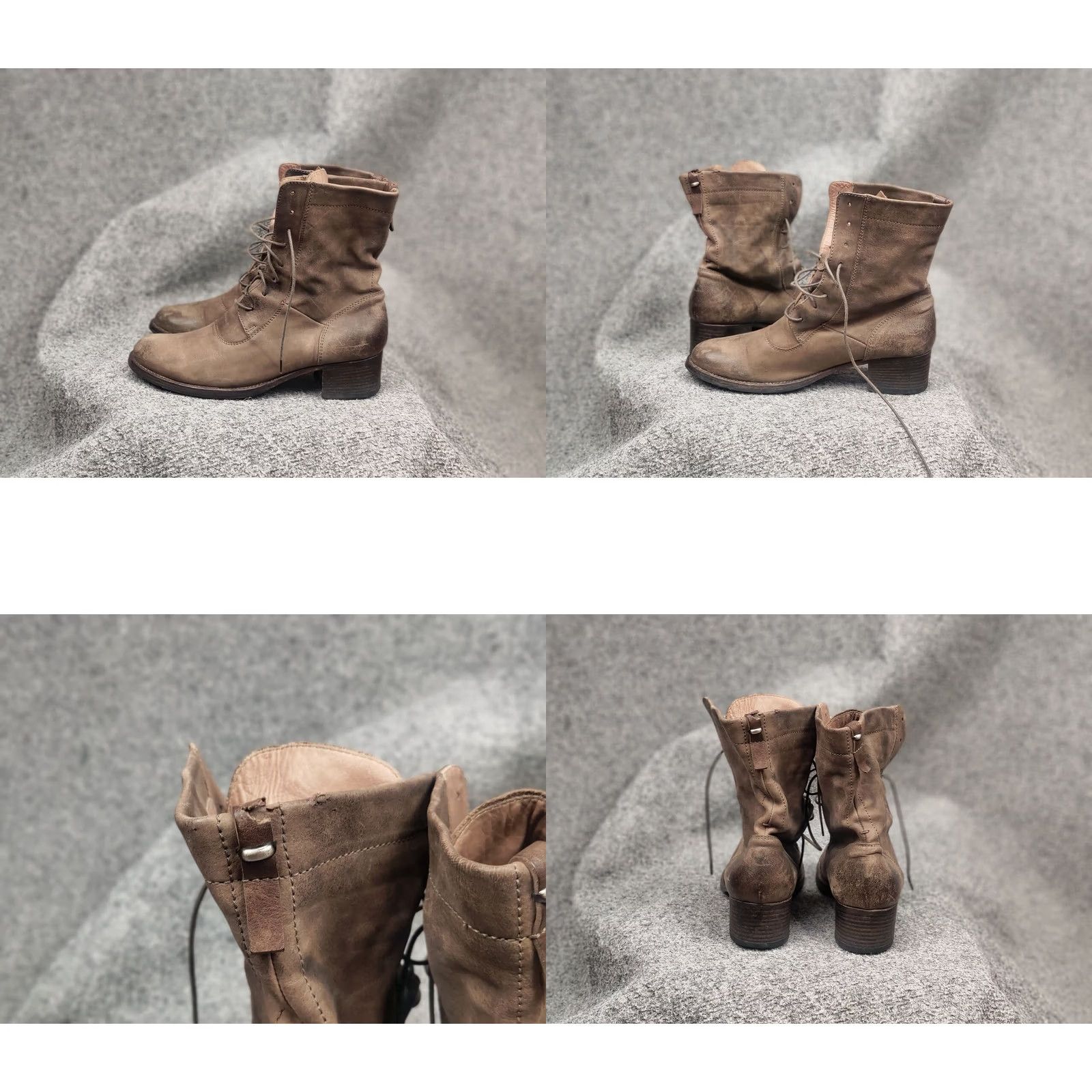 Pantanetti Pantanetti Design Brown Faded Leather Lace Up Womens Ankle Boots Size 32" / US 10 / IT 46 - 9 Thumbnail
