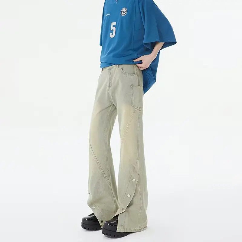 Japanese Brand Retro breasted loose flared jeans Size US 30 / EU 46 - 4 Thumbnail