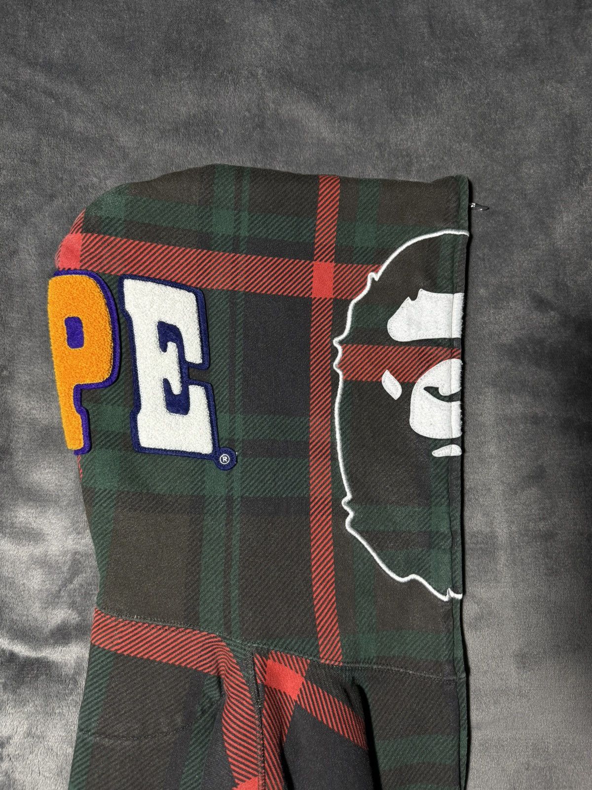 Bape Bape Check 2nd Ape Wide Full Zip Hoodie Size US L / EU 52-54 / 3 - 14 Thumbnail