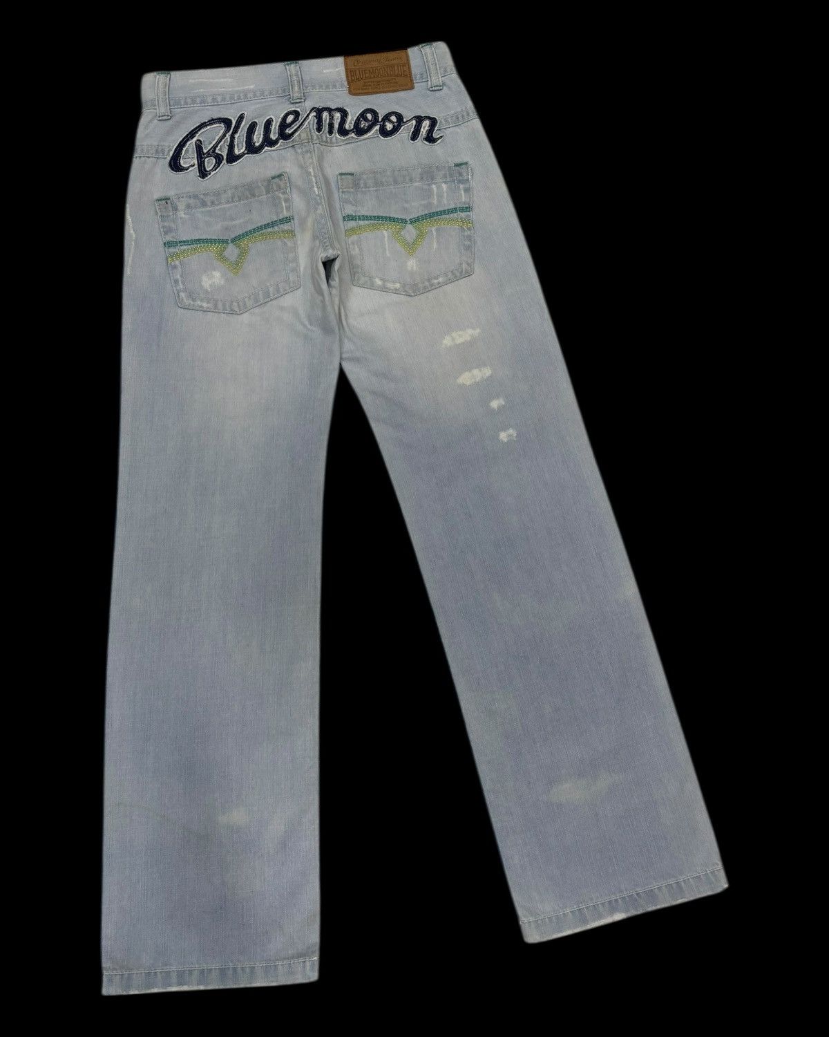 Hysteric Glamour × Japanese Brand RARE‼️BLUEMOONBLUE BLUE WASHED DISTRESSED DENIM JEANS Size 28" / US 6 / IT 42 - 3 Thumbnail