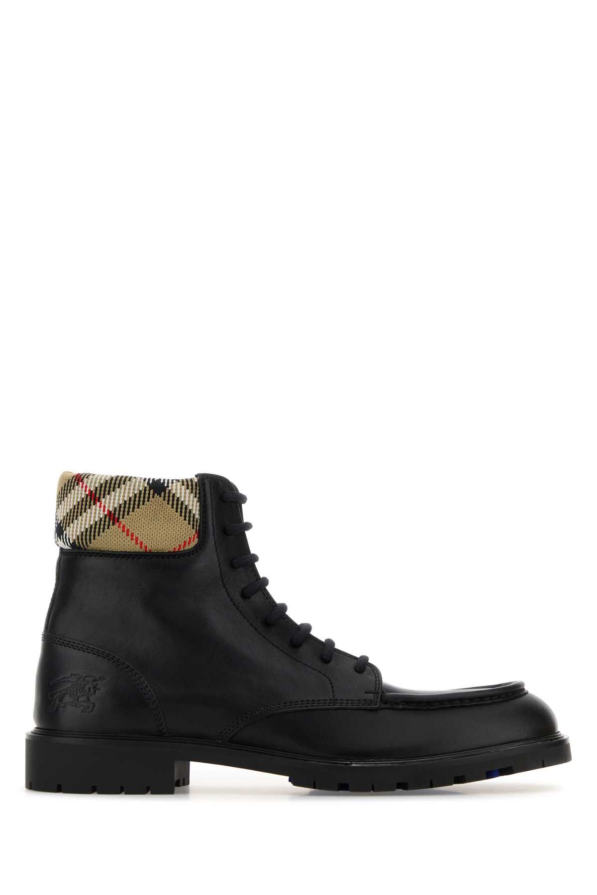 Burberry Black Leather Ankle Boots Size US 9 / EU 42 - 1 Thumbnail