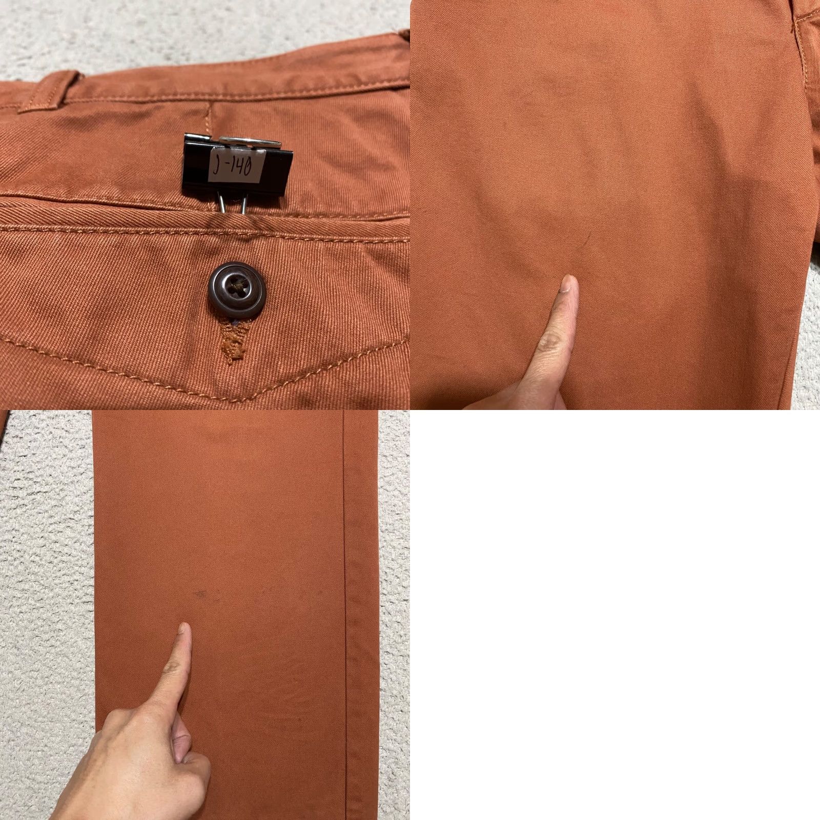 Vintage L.L. Bean Mens Pants Chino Straight Flat Front 35x34 Orange Regular Rise Mens Size US 35 - 9 Thumbnail