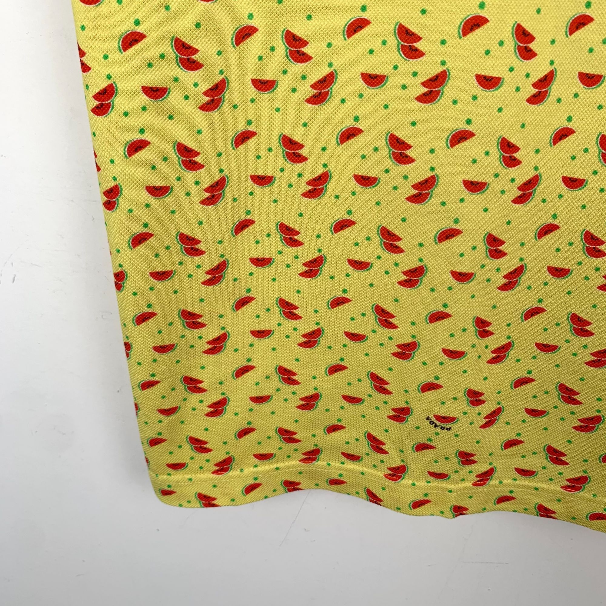 Prada Prada Yellow Watermelon Print Short Sleeve Polo Shirt (Size Size US M / EU 48-50 / 2 - 6 Thumbnail