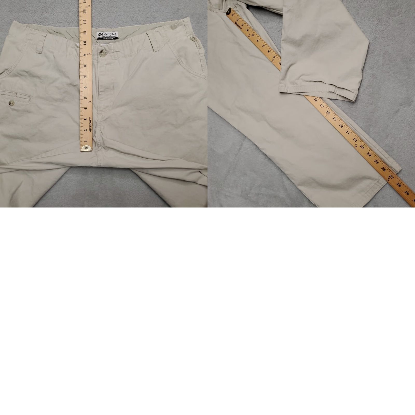 Vintage VINTAGE Columbia Pants Womens 14 Beige 100% Cotton Flat Front Lightweight Outdoors Gorp Size 36" / US 14 / IT 50 - 8 Thumbnail
