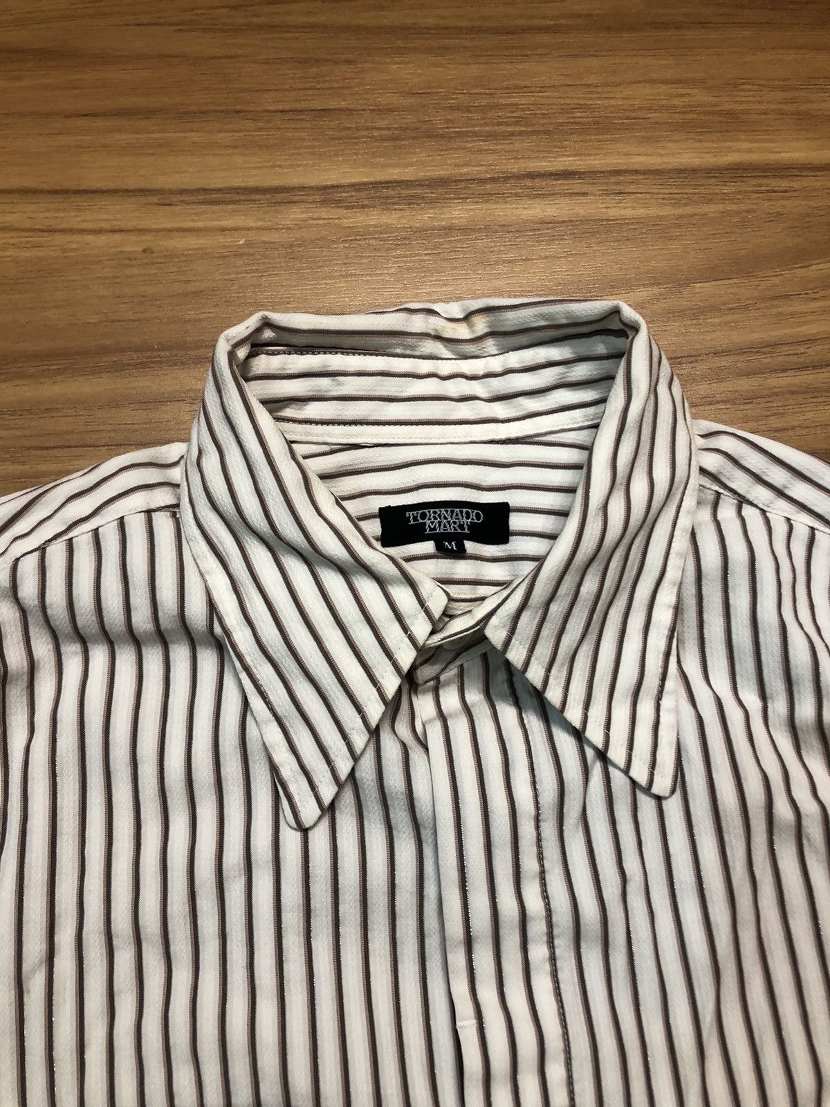 14th Addiction × KMRii × Tornado Mart 2000s Tornado Mart - Vertical Stripe Hidden Button L/S Shirt Size US M / EU 48-50 / 2 - 2 Thumbnail