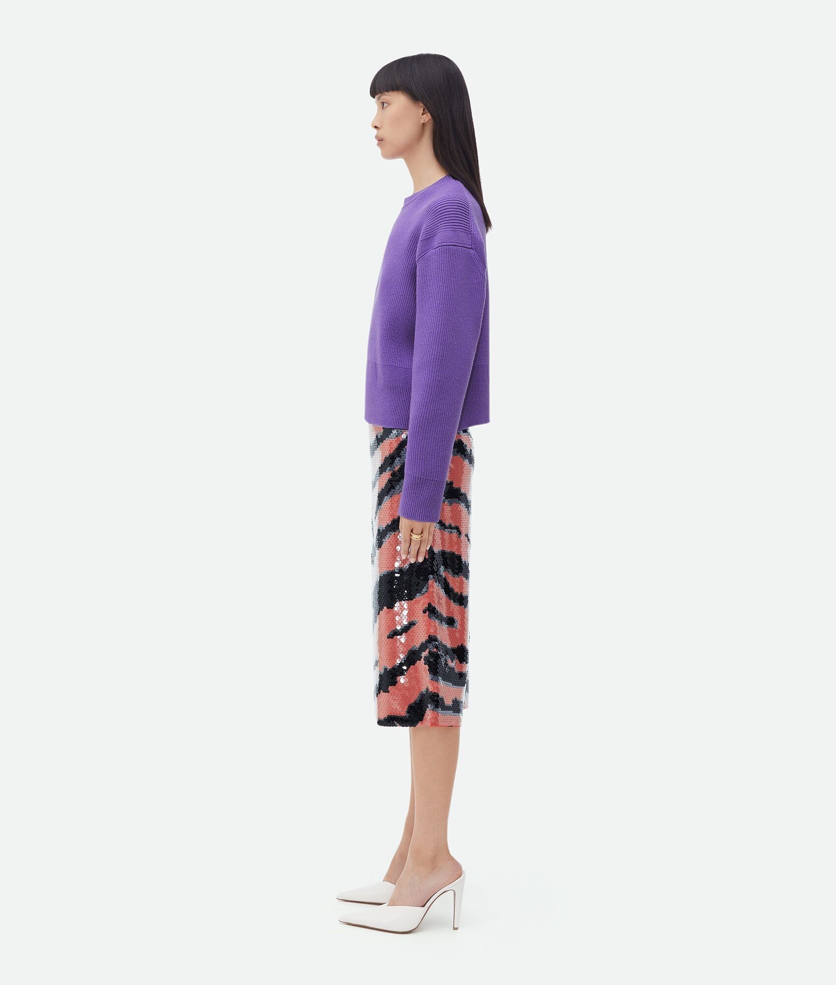Bottega Veneta o1s1rm1125 Rib Cashmere Jumper Sweater in Purple Size XS / US 0-2 / IT 36-38 - 2 Thumbnail