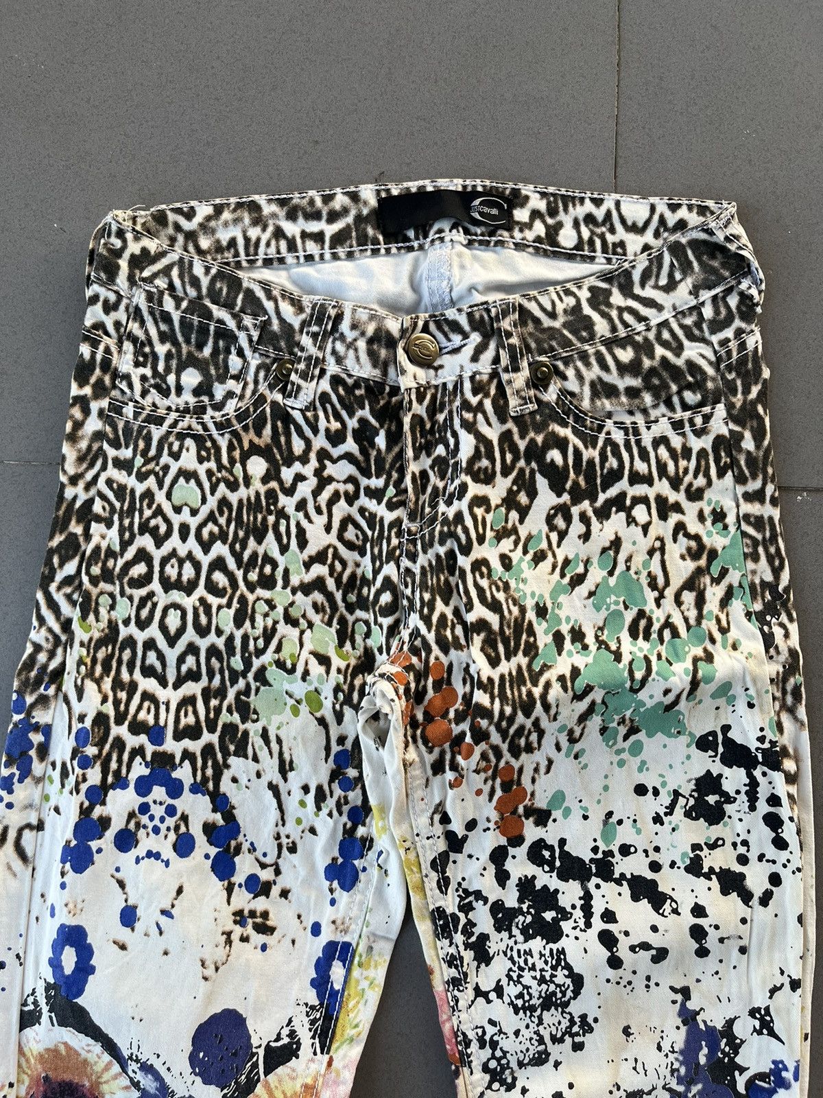 Just Cavalli SS01 Just Cavalli Abstract Paint Pants Size 27" / US 4 / IT 40 - 3 Thumbnail